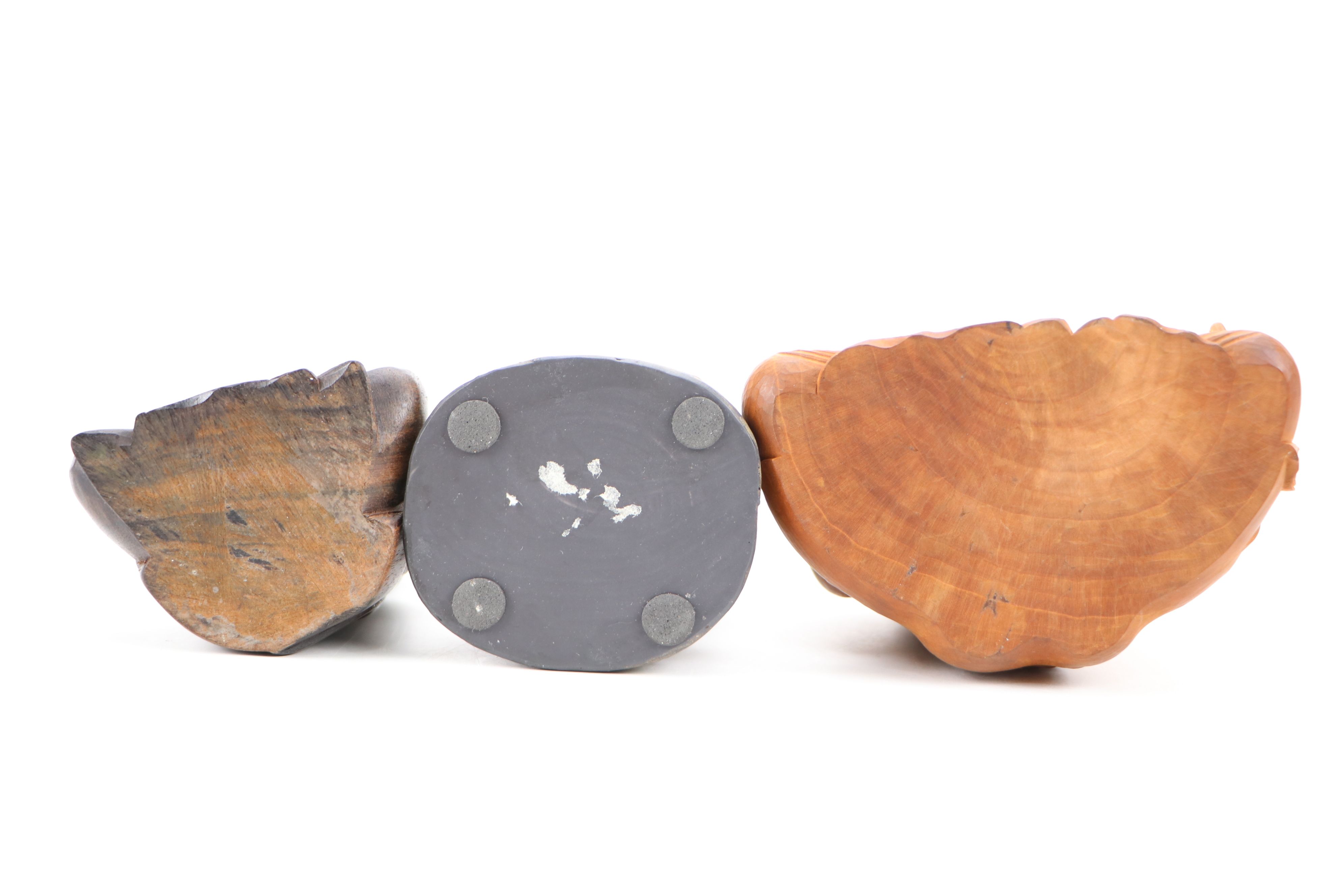 Southeast Asian Style Lotus Base and Other Seated Brass and Wood Buddhas