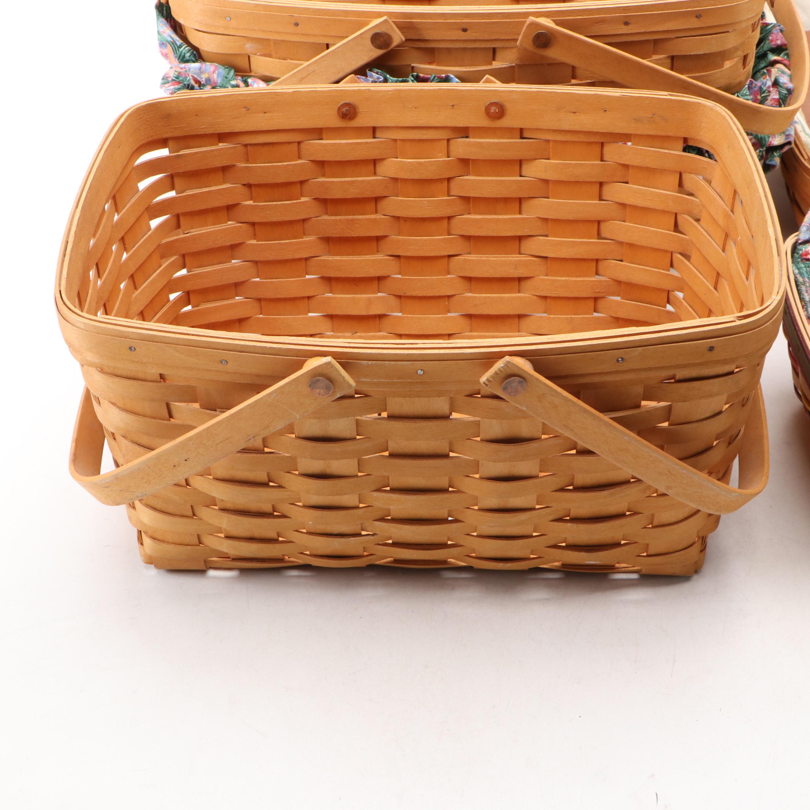 Longaberger Baskets with Fabric Liners