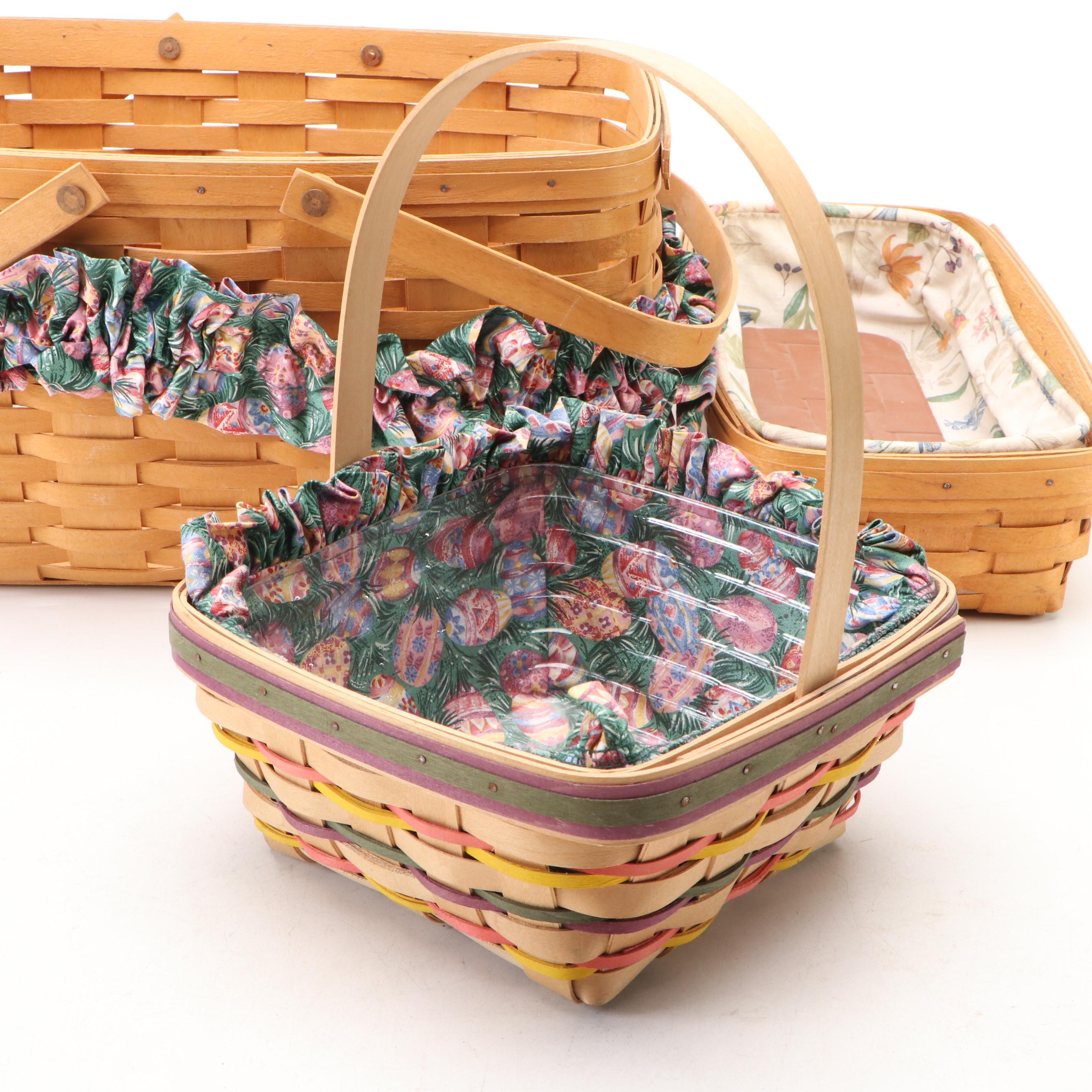 Longaberger Baskets with Fabric Liners
