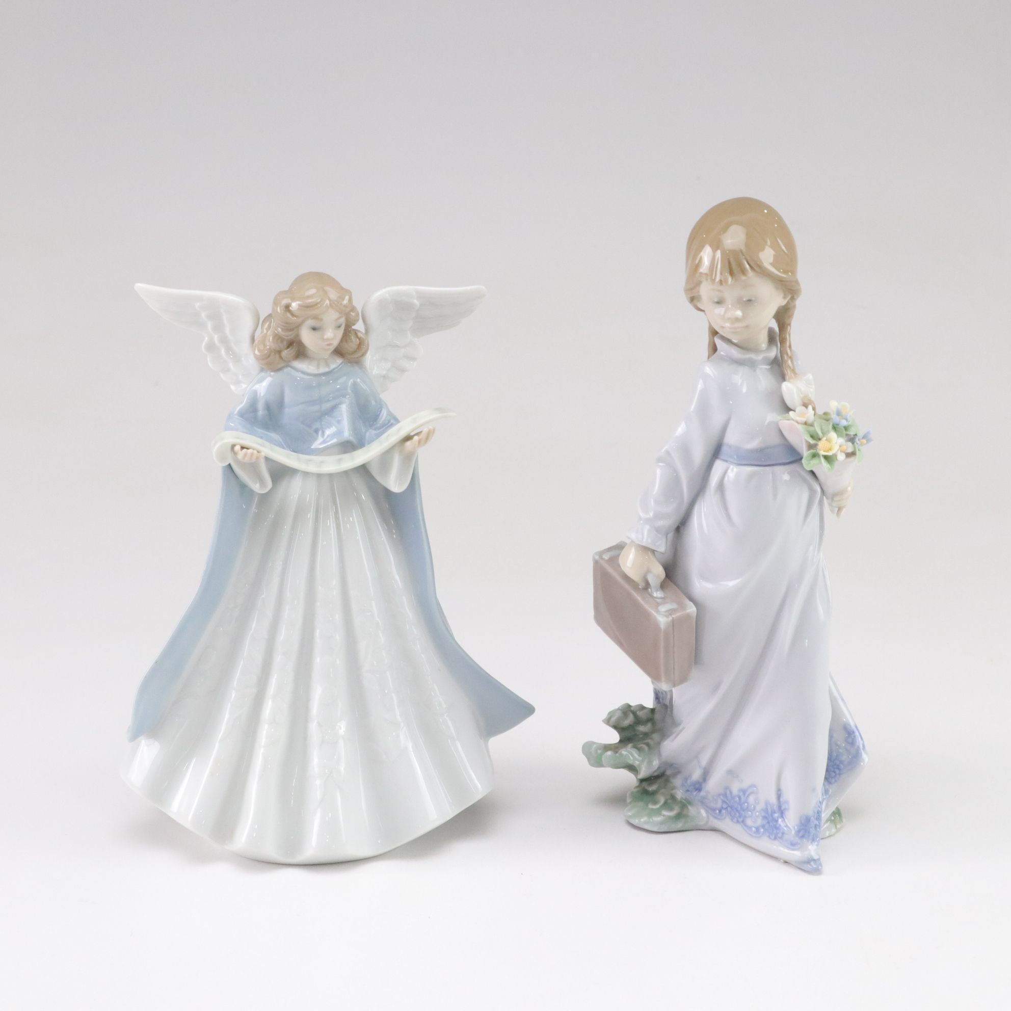 Lladró "School Days"  & "Angel Tree Topper" Porcelain Figurines