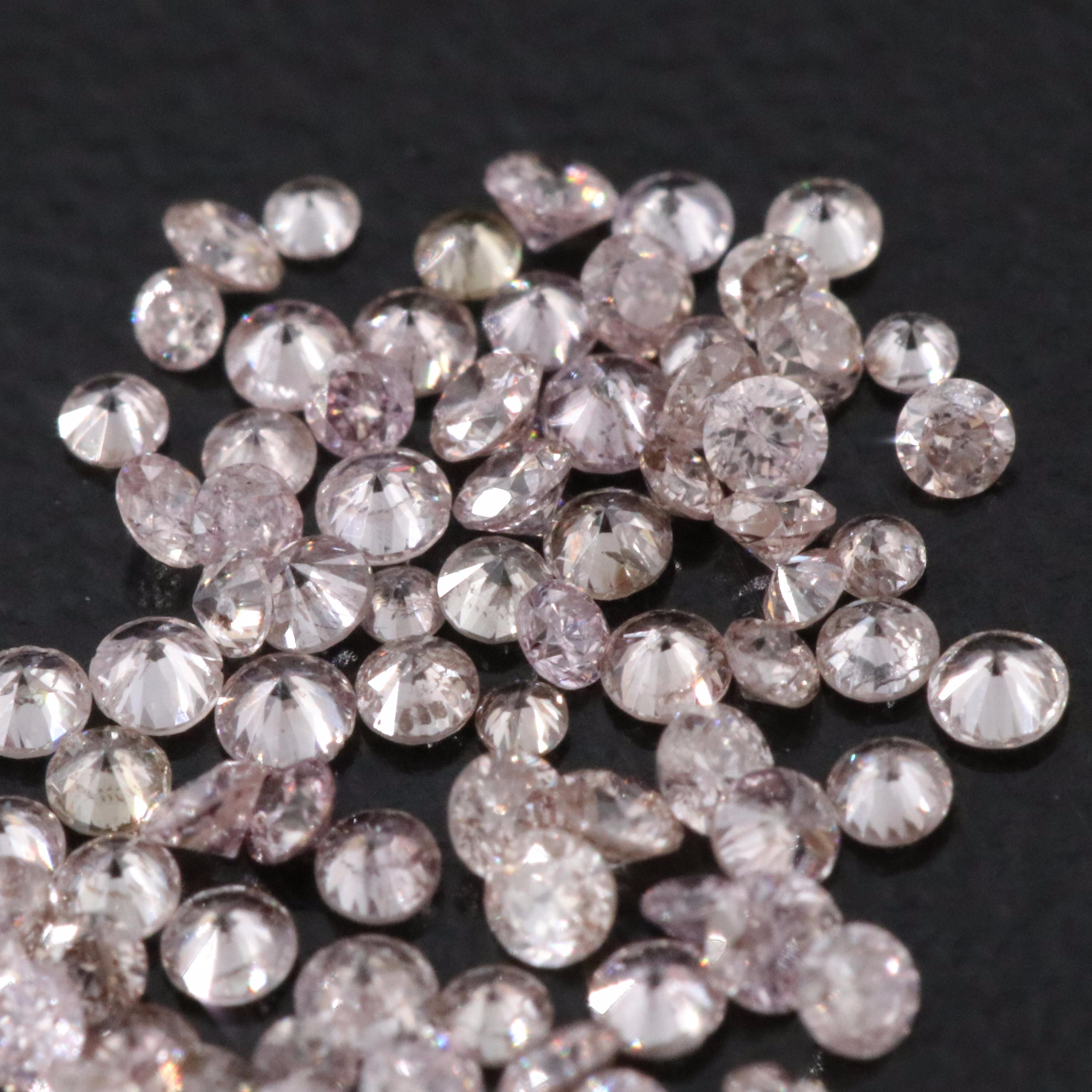 Loose 0.66 CTW Diamond Lot Featuring Light Pink