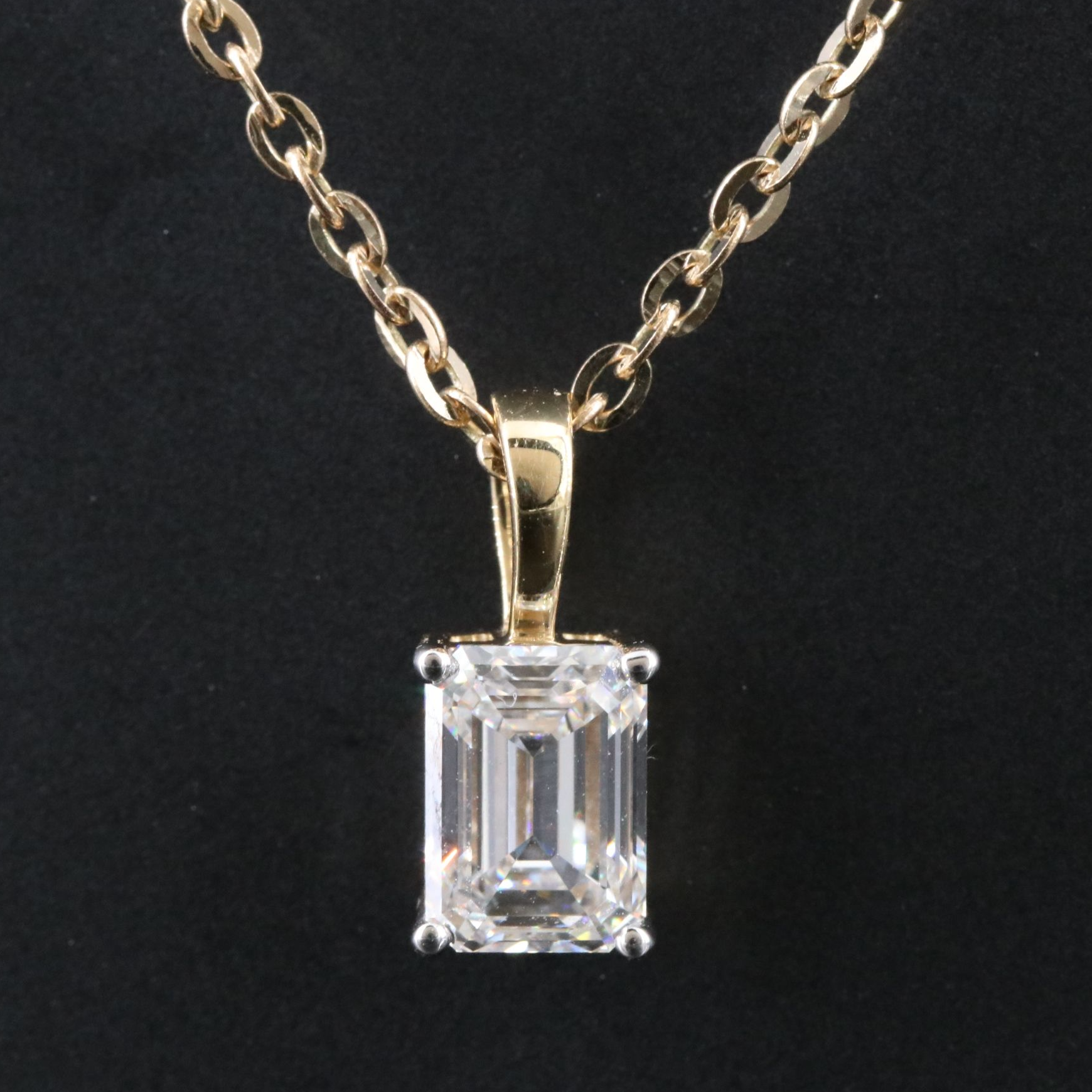14K 1.02 CT Lab Grown Diamond Solitaire Pendant Necklace with IGI Report