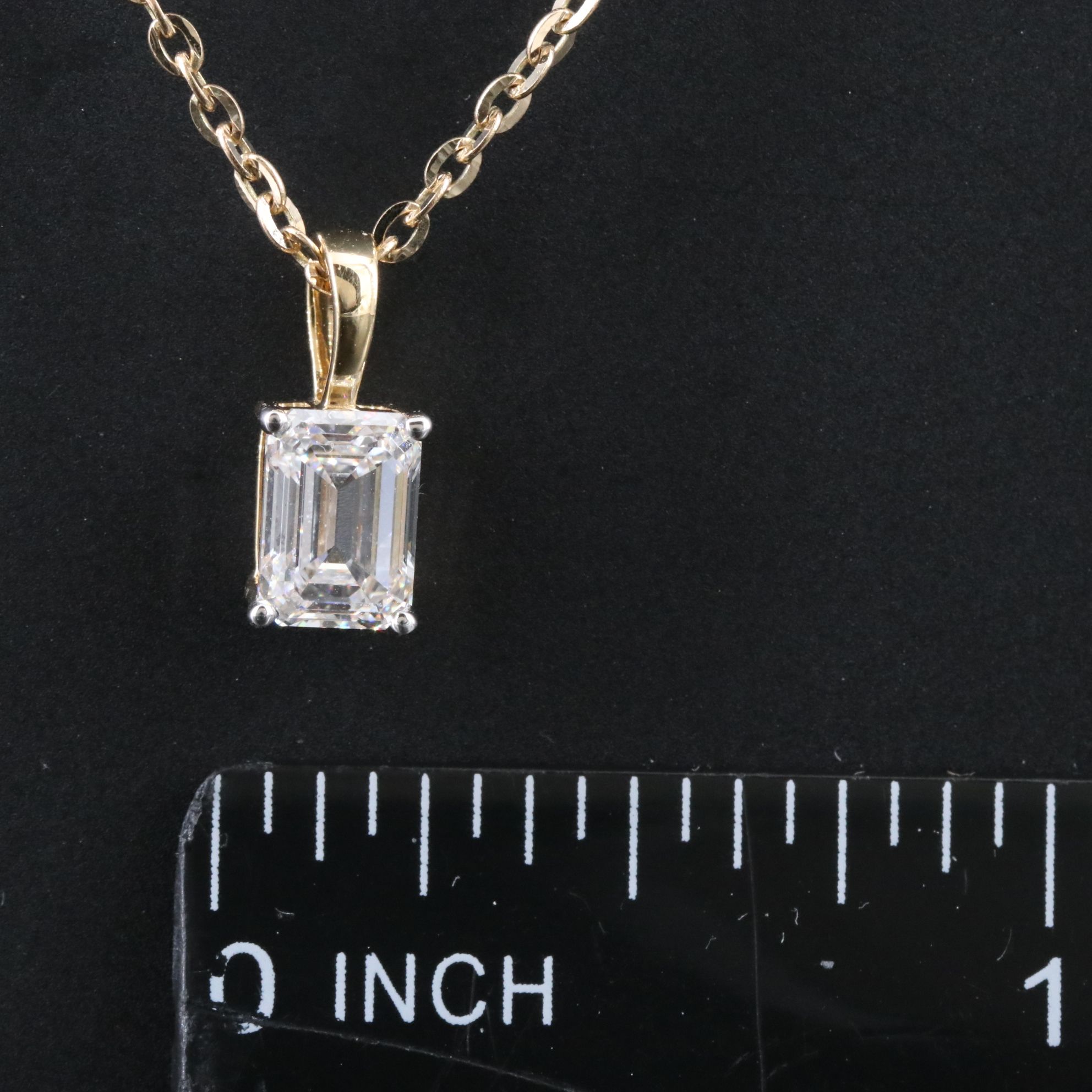 14K 1.02 CT Lab Grown Diamond Solitaire Pendant Necklace with IGI Report
