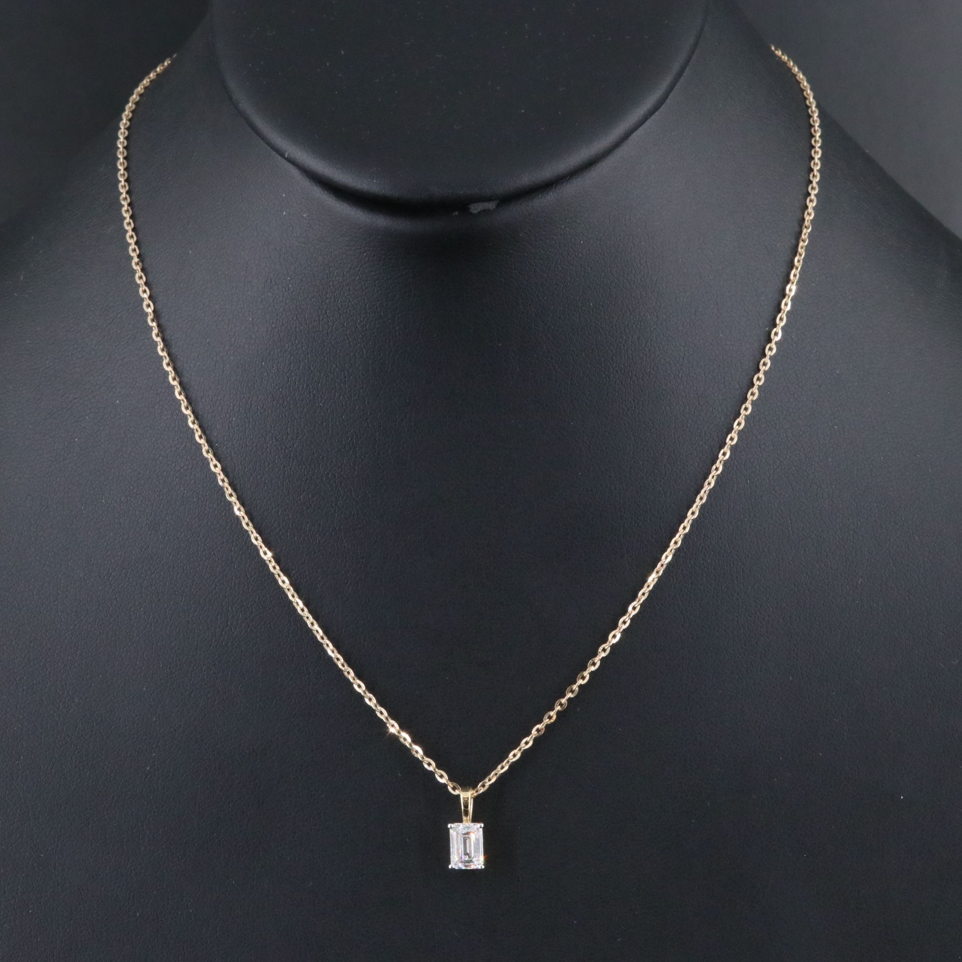 14K 1.02 CT Lab Grown Diamond Solitaire Pendant Necklace with IGI Report