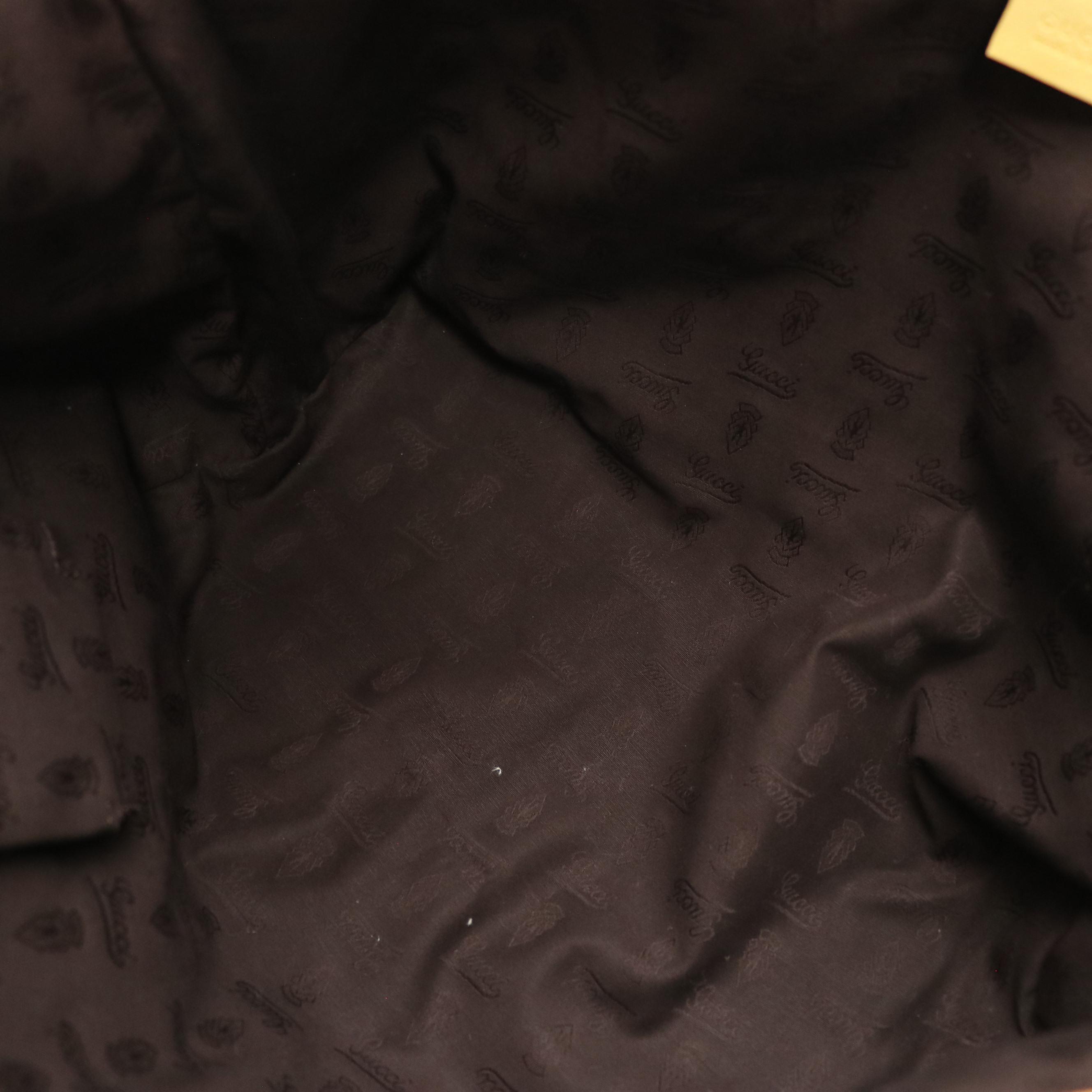 Gucci Jolie Web Tote Bag in GG Canvas and Yellow Patent Leather