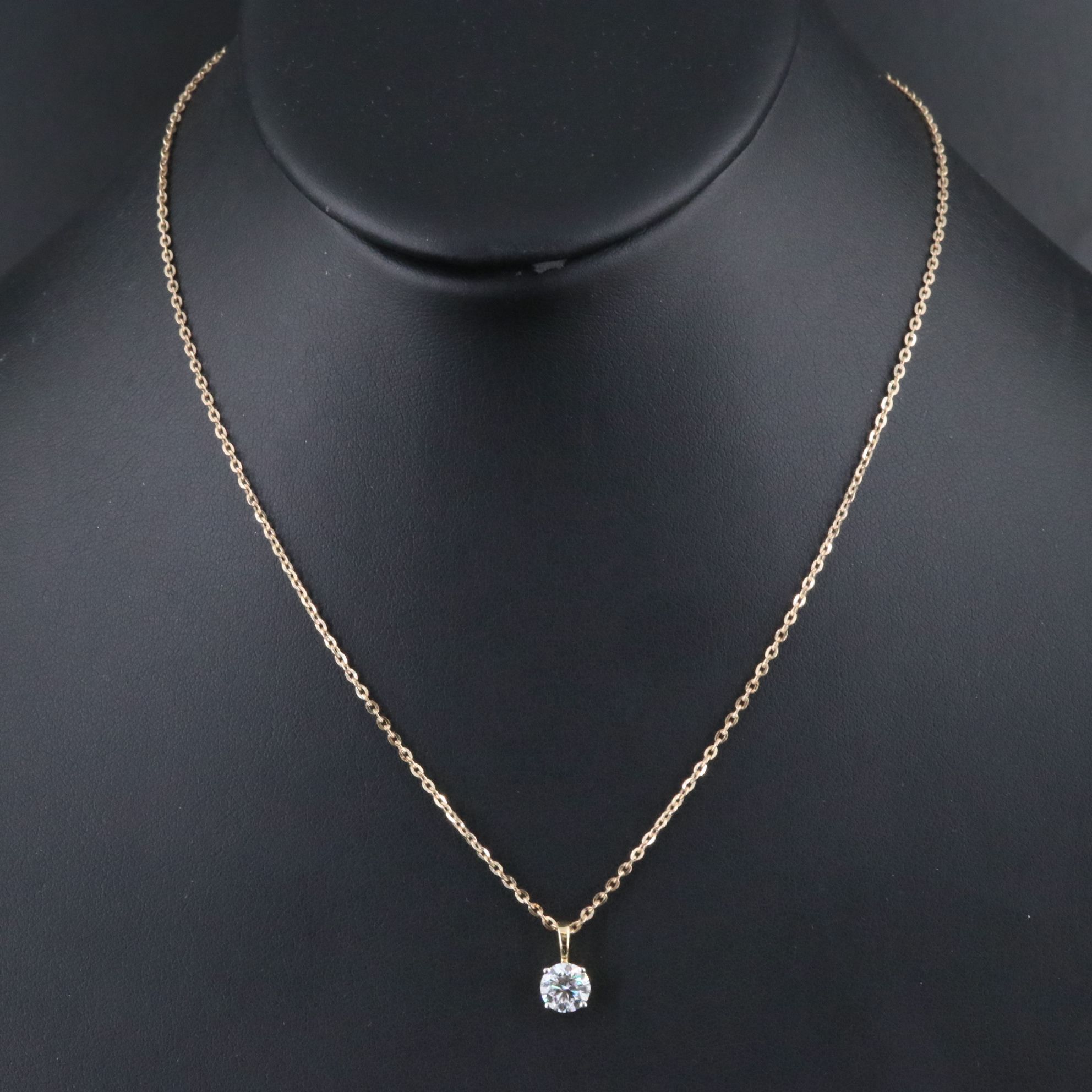 14K 1.02 CT Lab Grown Diamond Solitaire Pendant Necklace with IGI Report