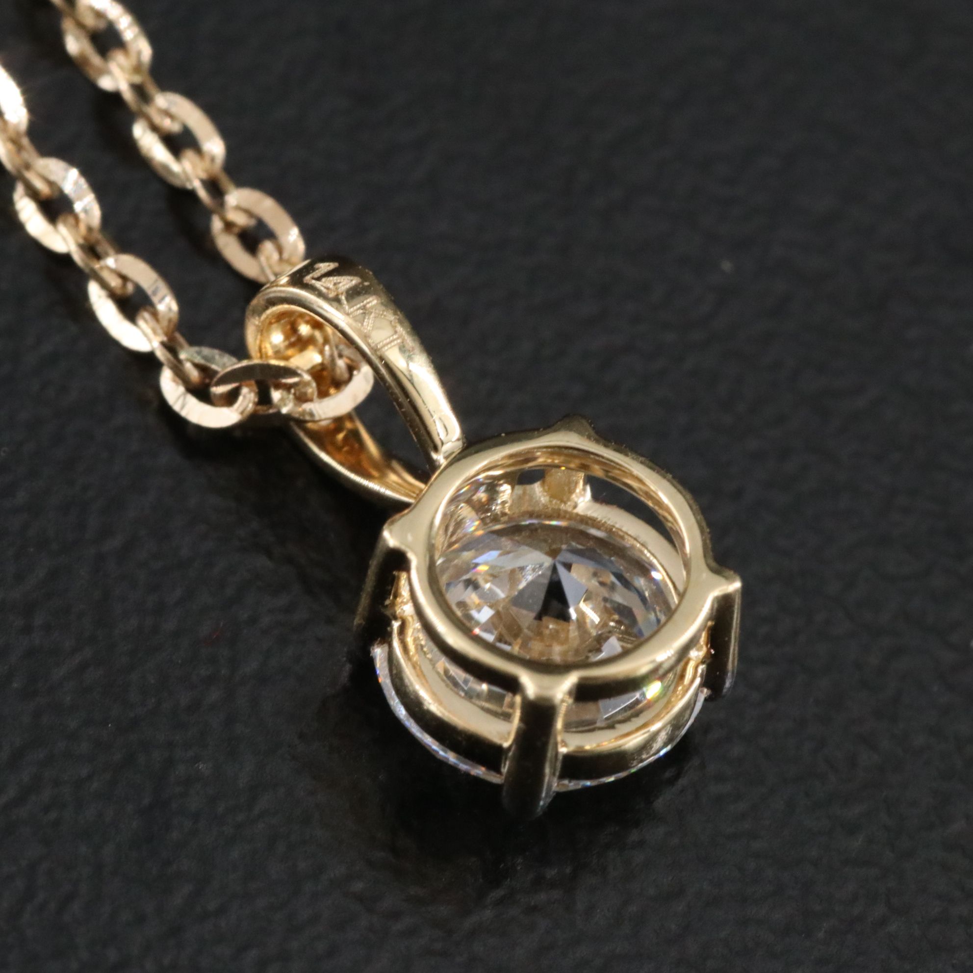 14K 1.02 CT Lab Grown Diamond Solitaire Pendant Necklace with IGI Report