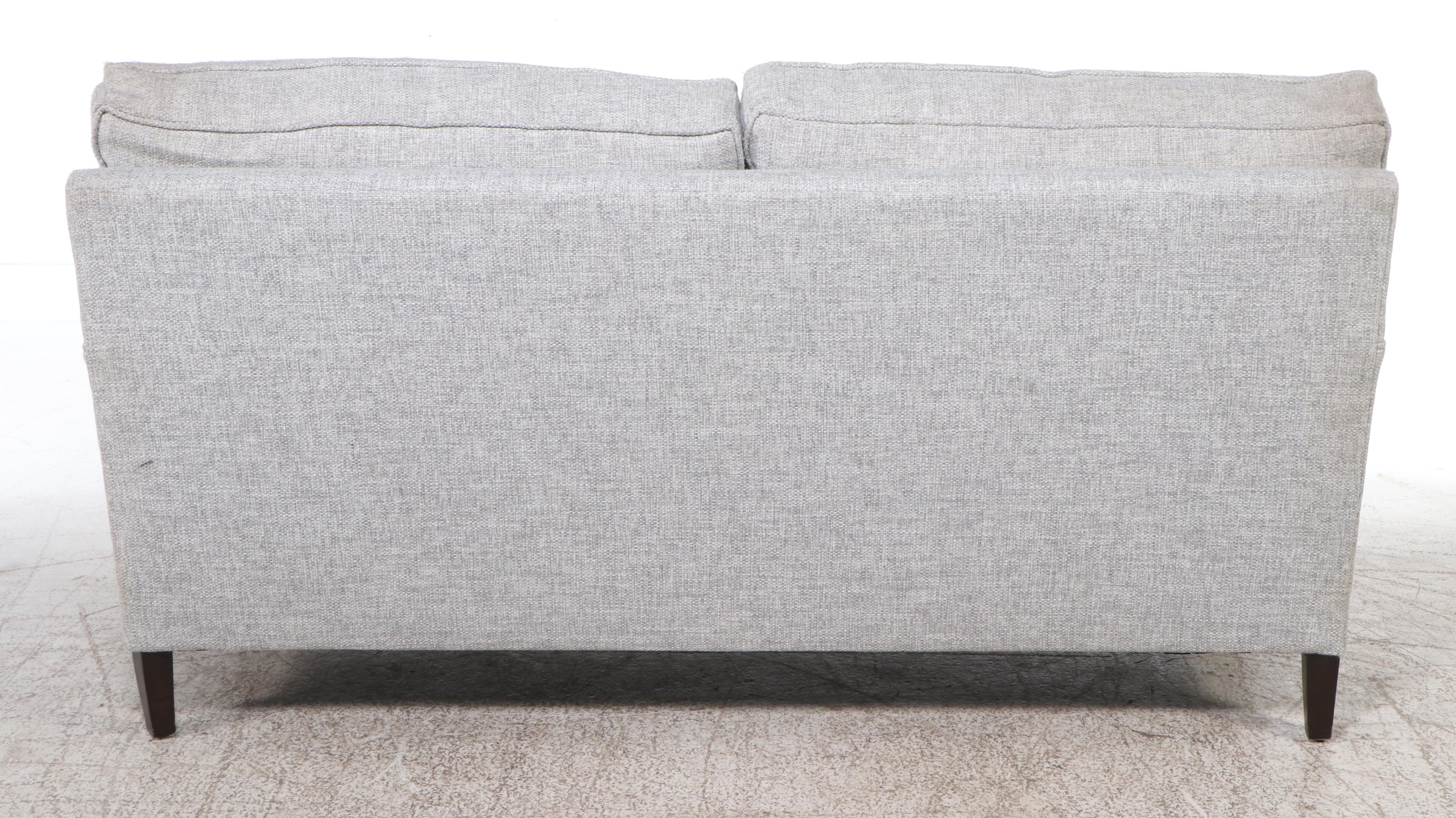 Bernhardt Chenille Loveseat and Ottoman