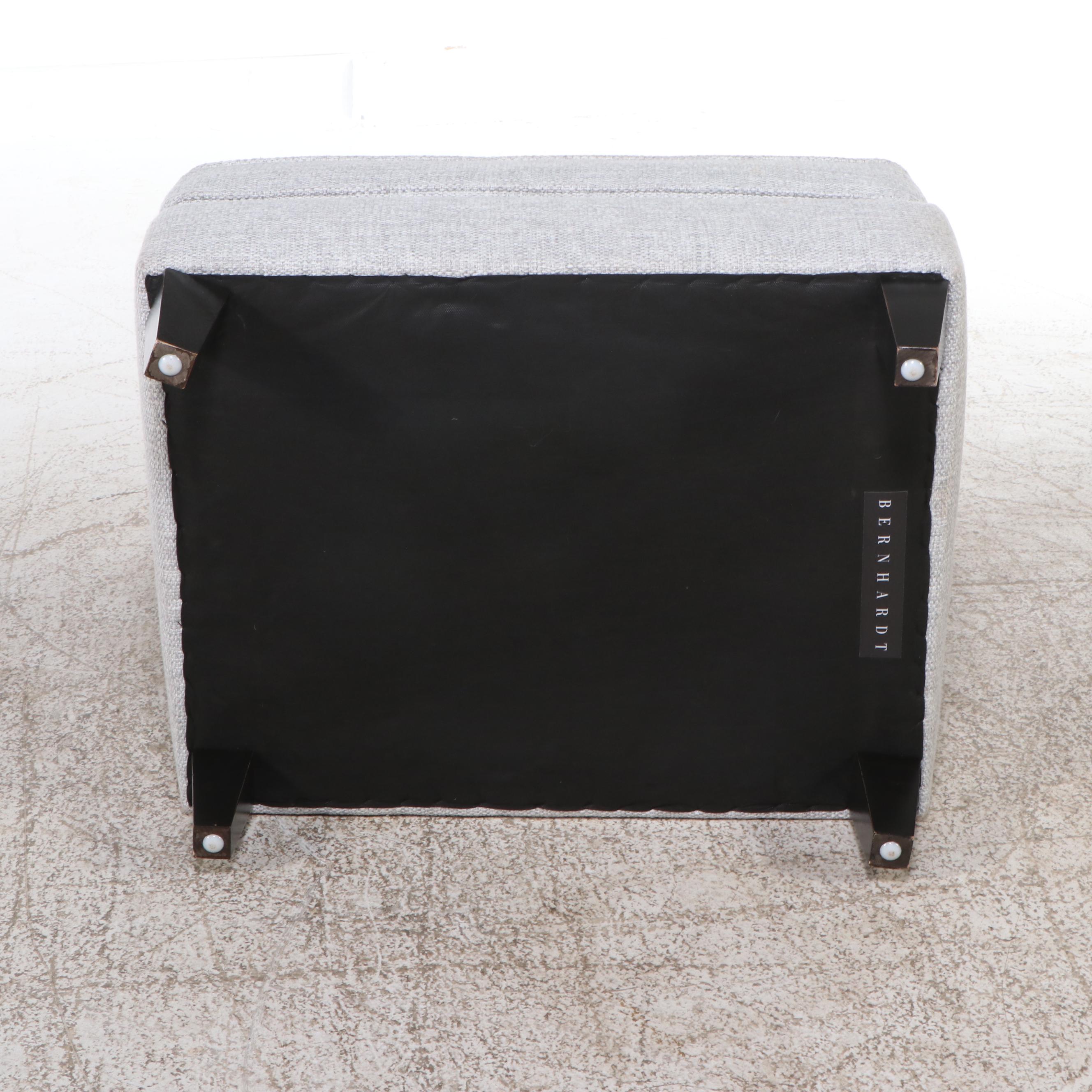 Bernhardt Chenille Loveseat and Ottoman