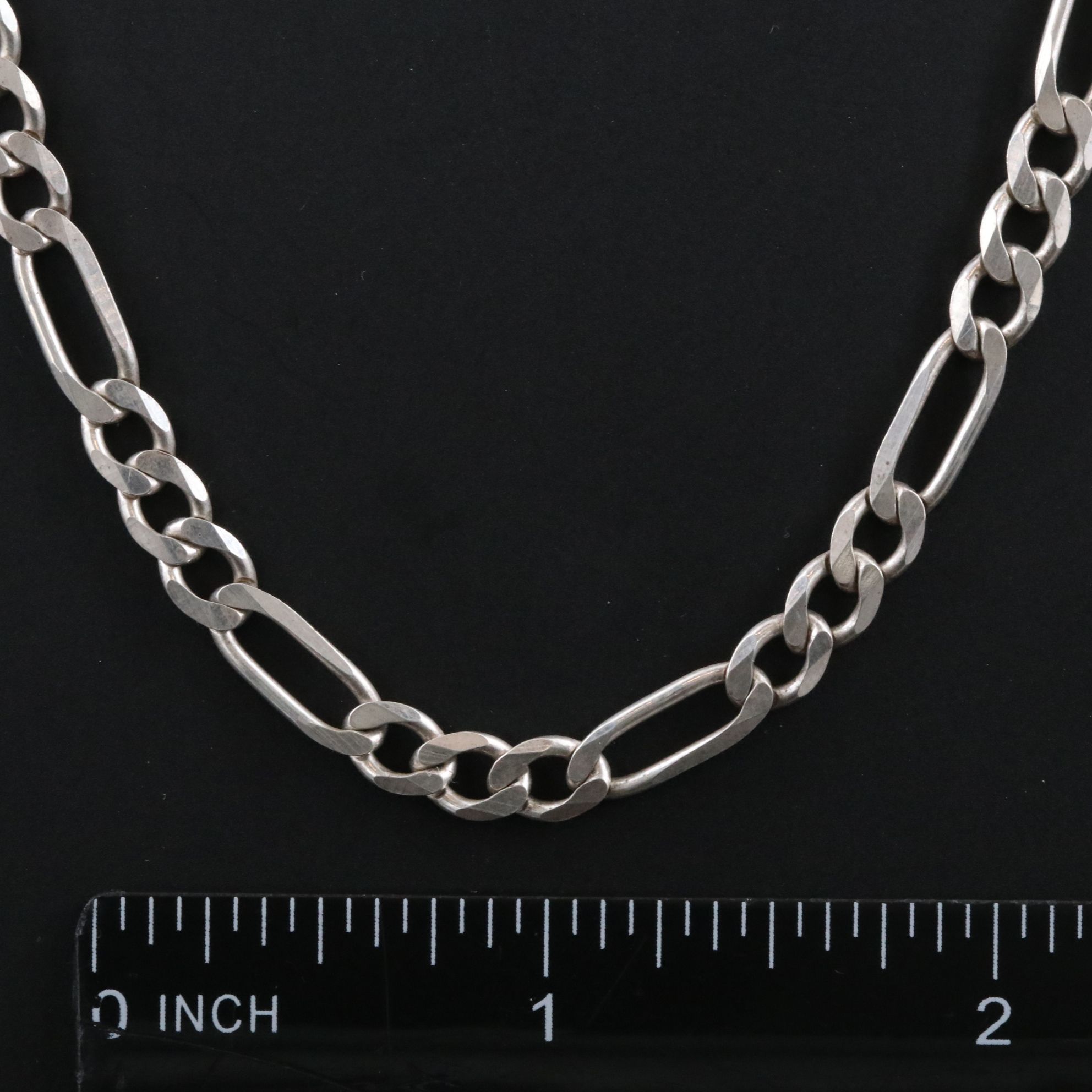 Sterling Figaro Chain Necklace