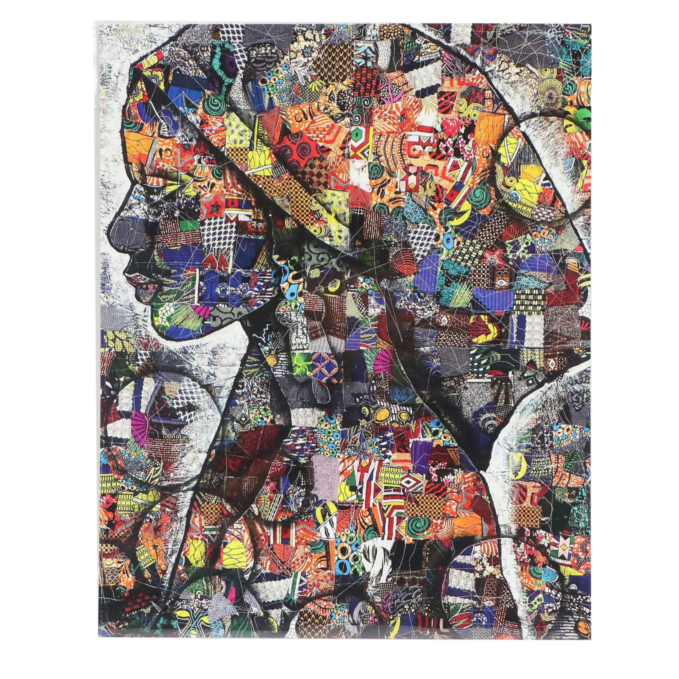 Abiola Idowu Stylized Portrait Giclée, 21st Century