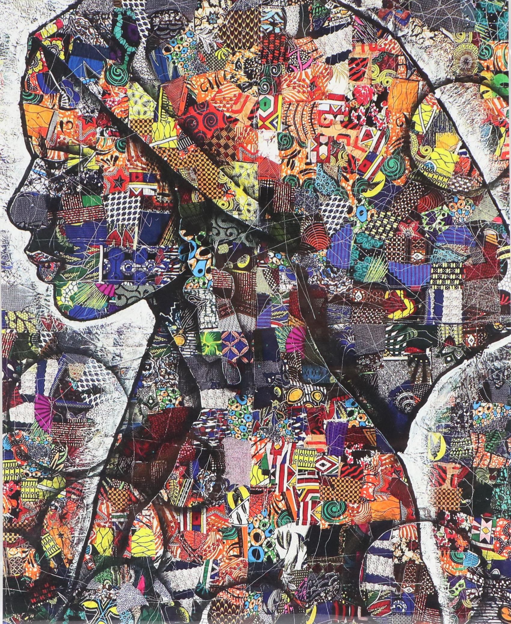 Abiola Idowu Stylized Portrait Giclée, 21st Century