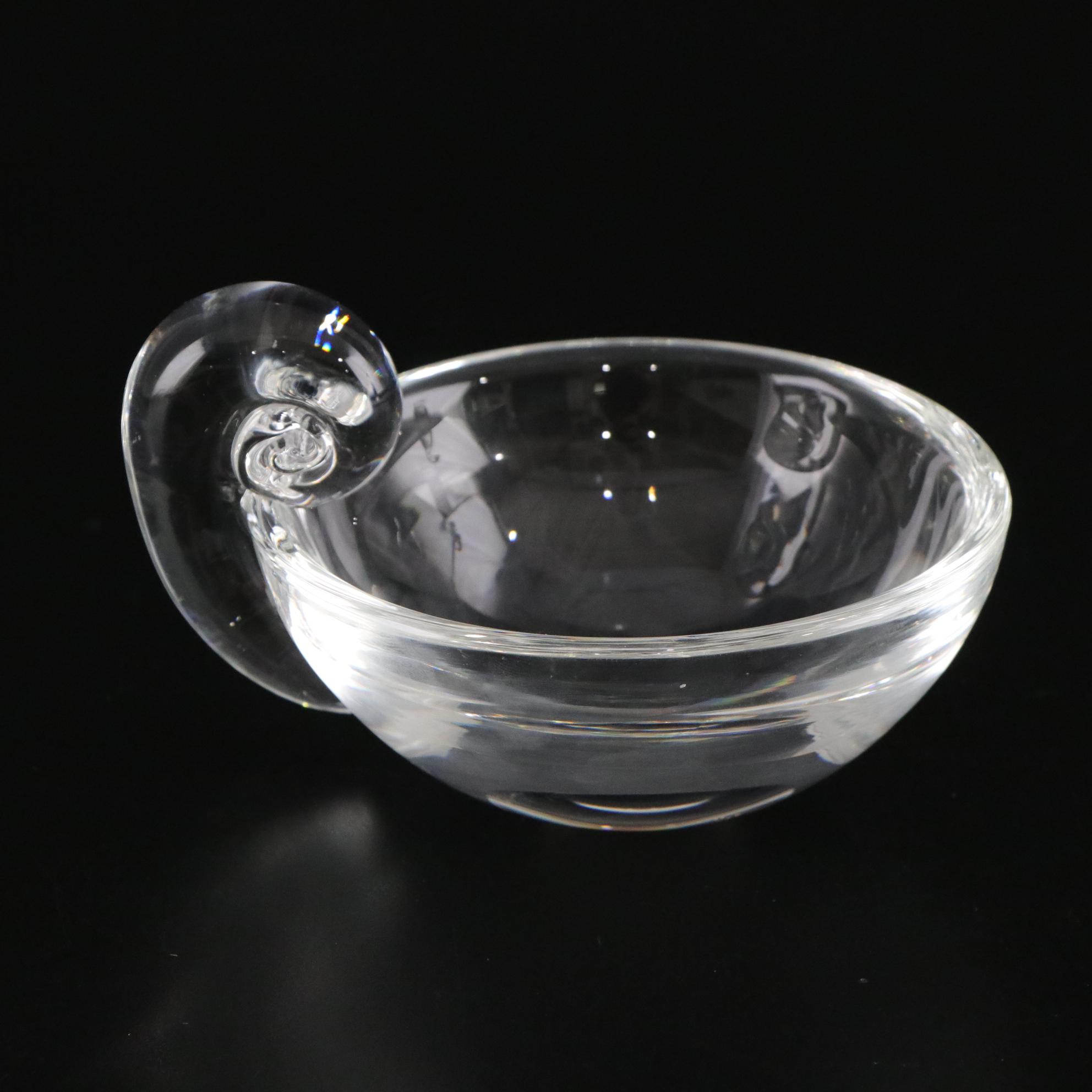 Steuben Crystal  Duck Figurine and Bowl