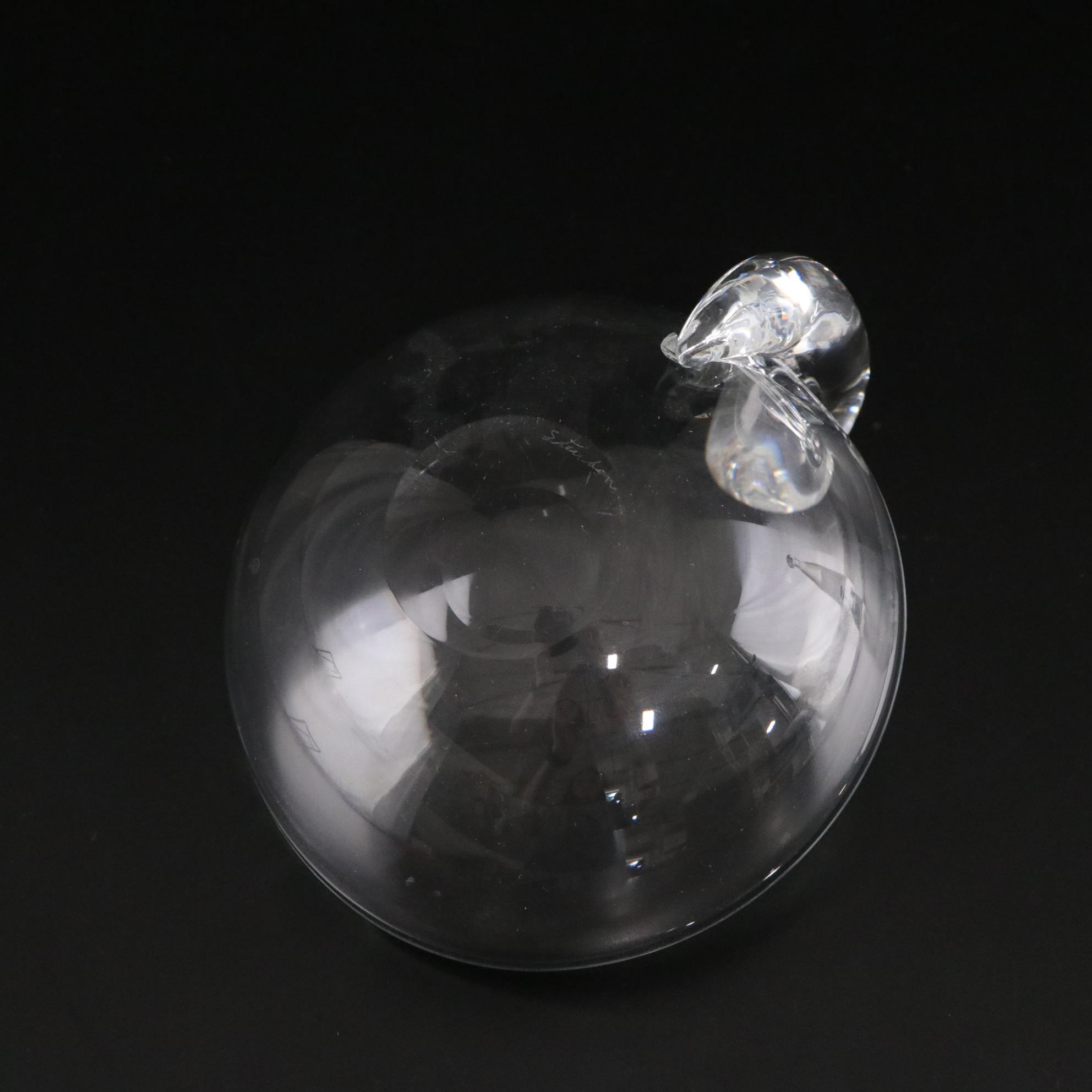 Steuben Crystal  Duck Figurine and Bowl