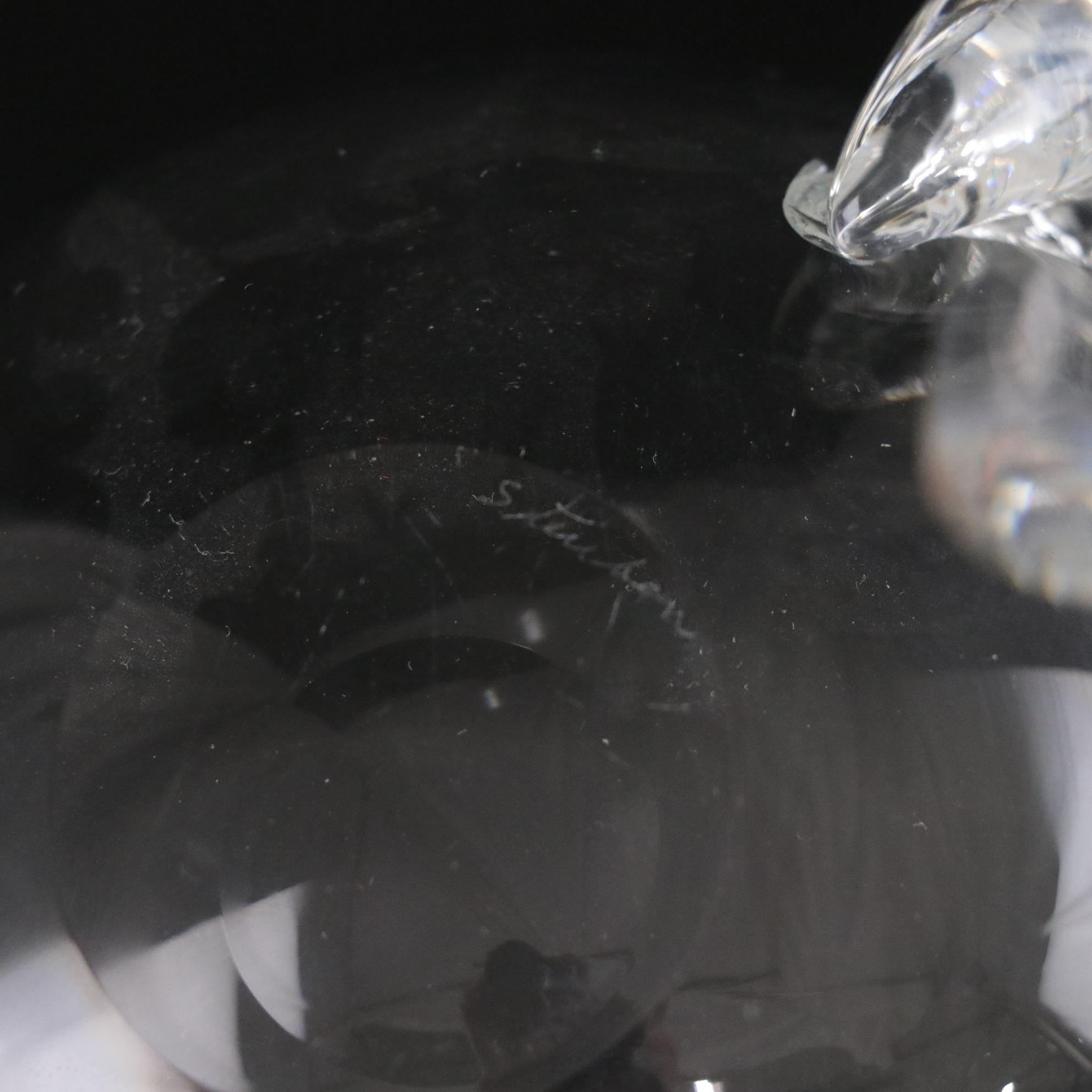 Steuben Crystal  Duck Figurine and Bowl