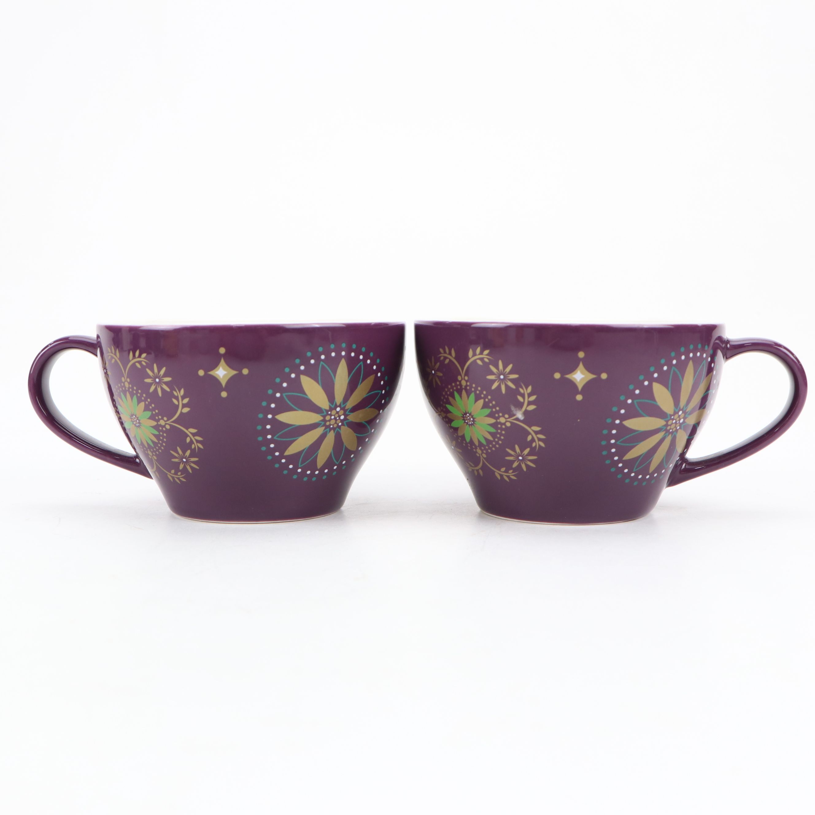 Zell German Majolica Plate with Spongeware Bowl and Other Mugs