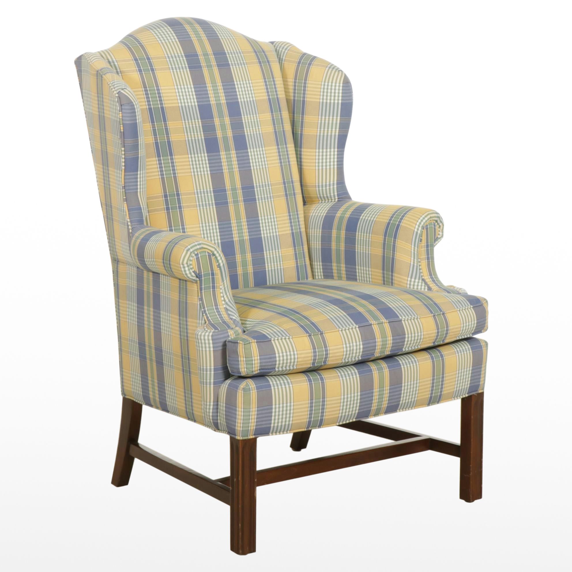 Hickory White Chippendale Style Wingback Armchair