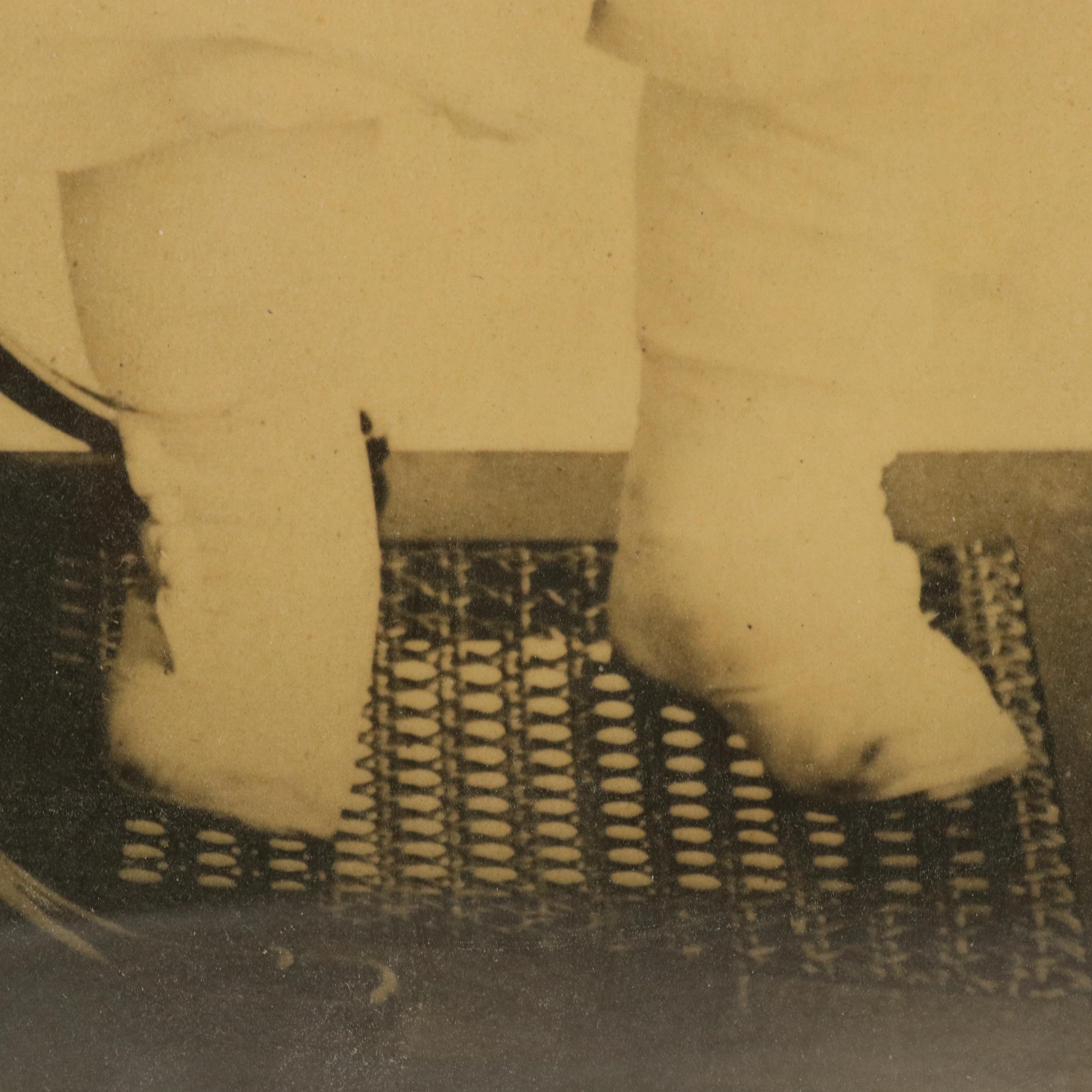 Antique Enlarged Portrait Photograph of Standing Baby