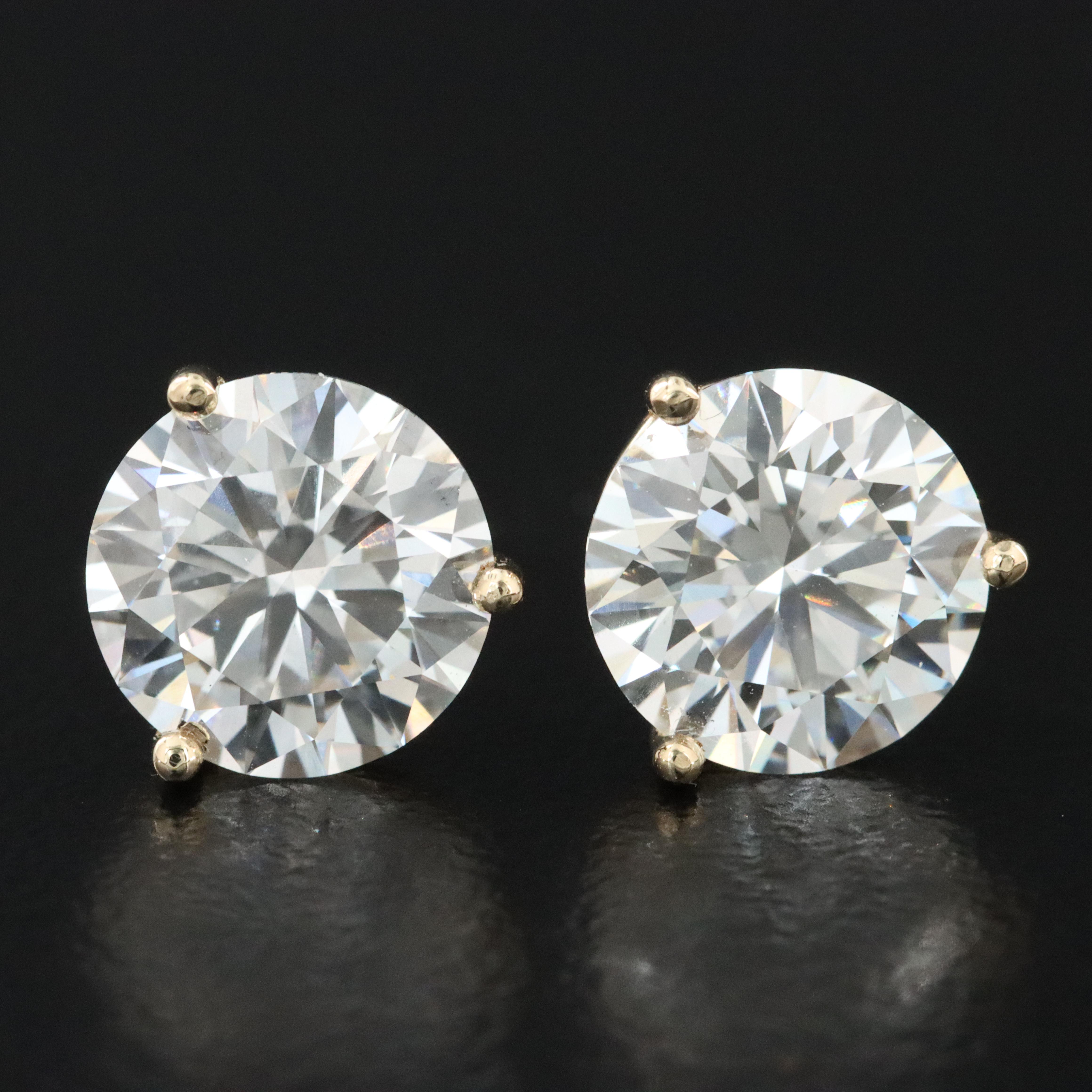 14K 4.08 CTW Lab Grown Diamond Solitaire Earrings
