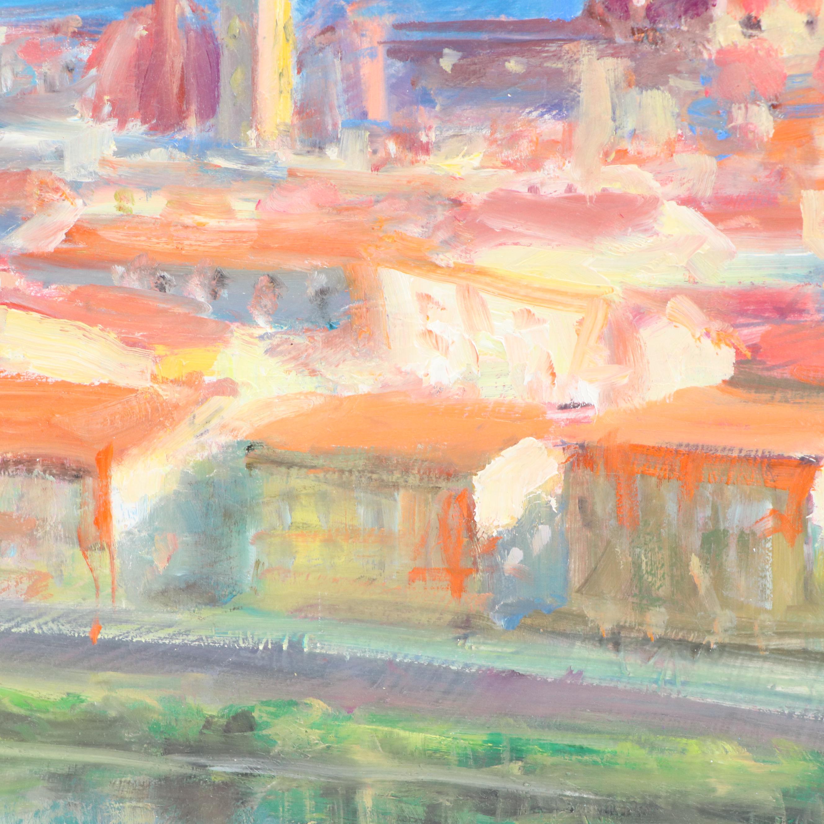 Nino Pippa Cityscape Oil Painting "Florence Reflections on the Arno," 2016