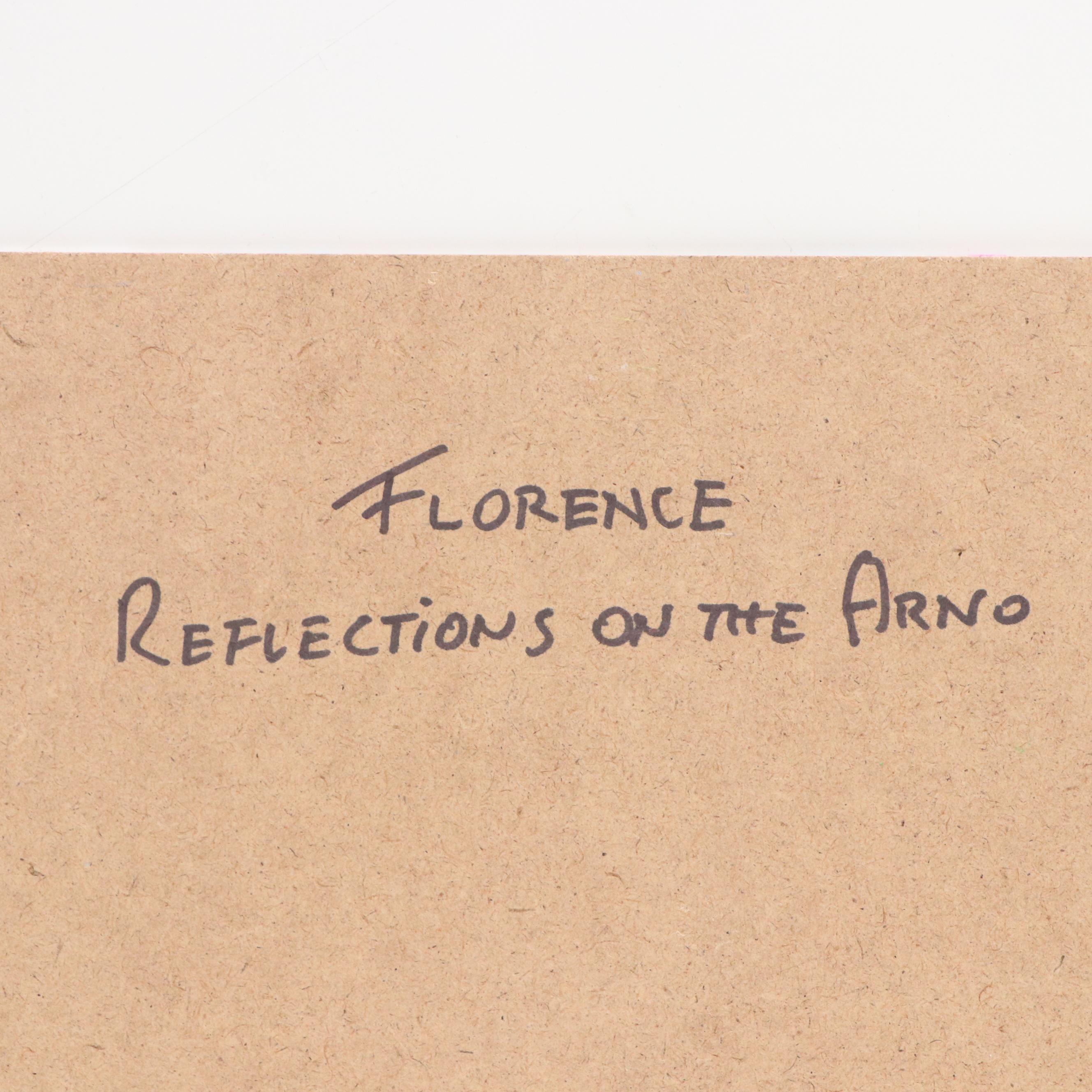 Nino Pippa Cityscape Oil Painting "Florence Reflections on the Arno," 2016