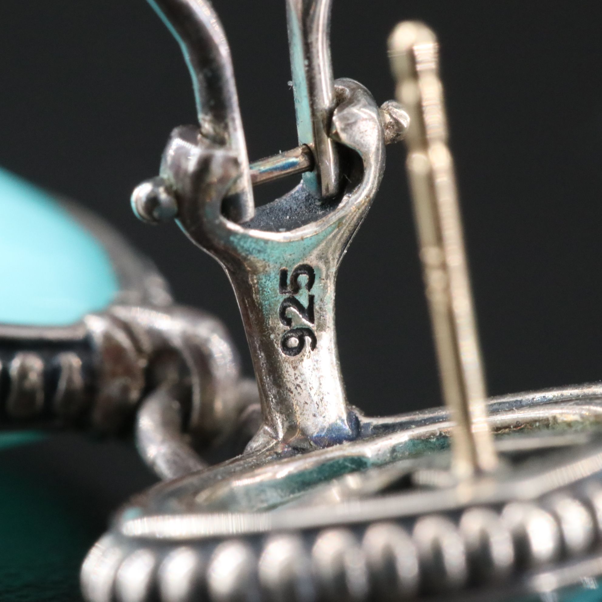 Lagos Caviar Sterling Turquoise and Quartz Navette Drop Earrings