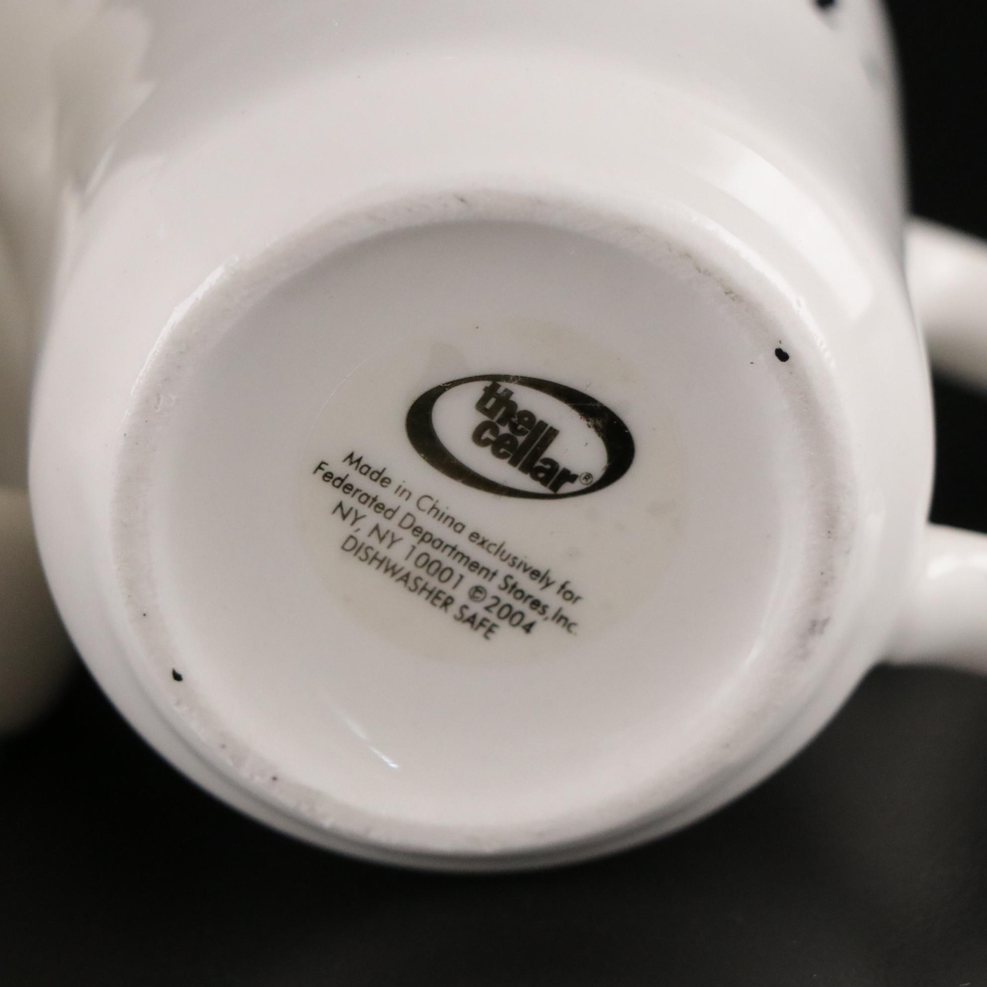 White Ceramic Espresso Set with Creamer, Cups & More