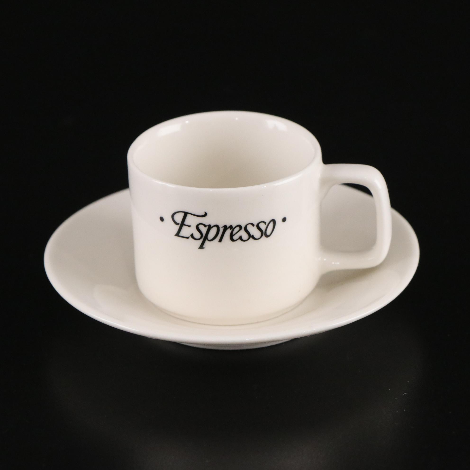 White Ceramic Espresso Set with Creamer, Cups & More