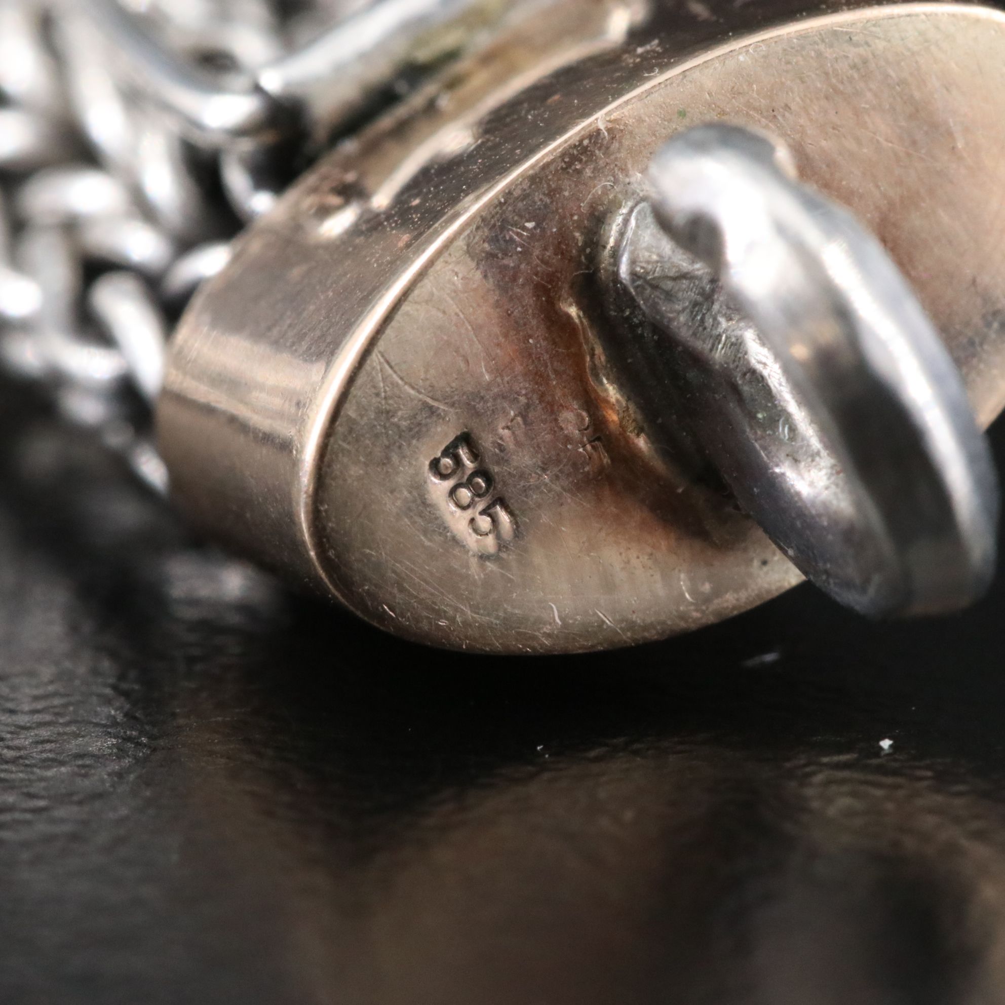 Sterling Double Strand Foxtail Chain Bracelet with 14K Rose Gold Accents