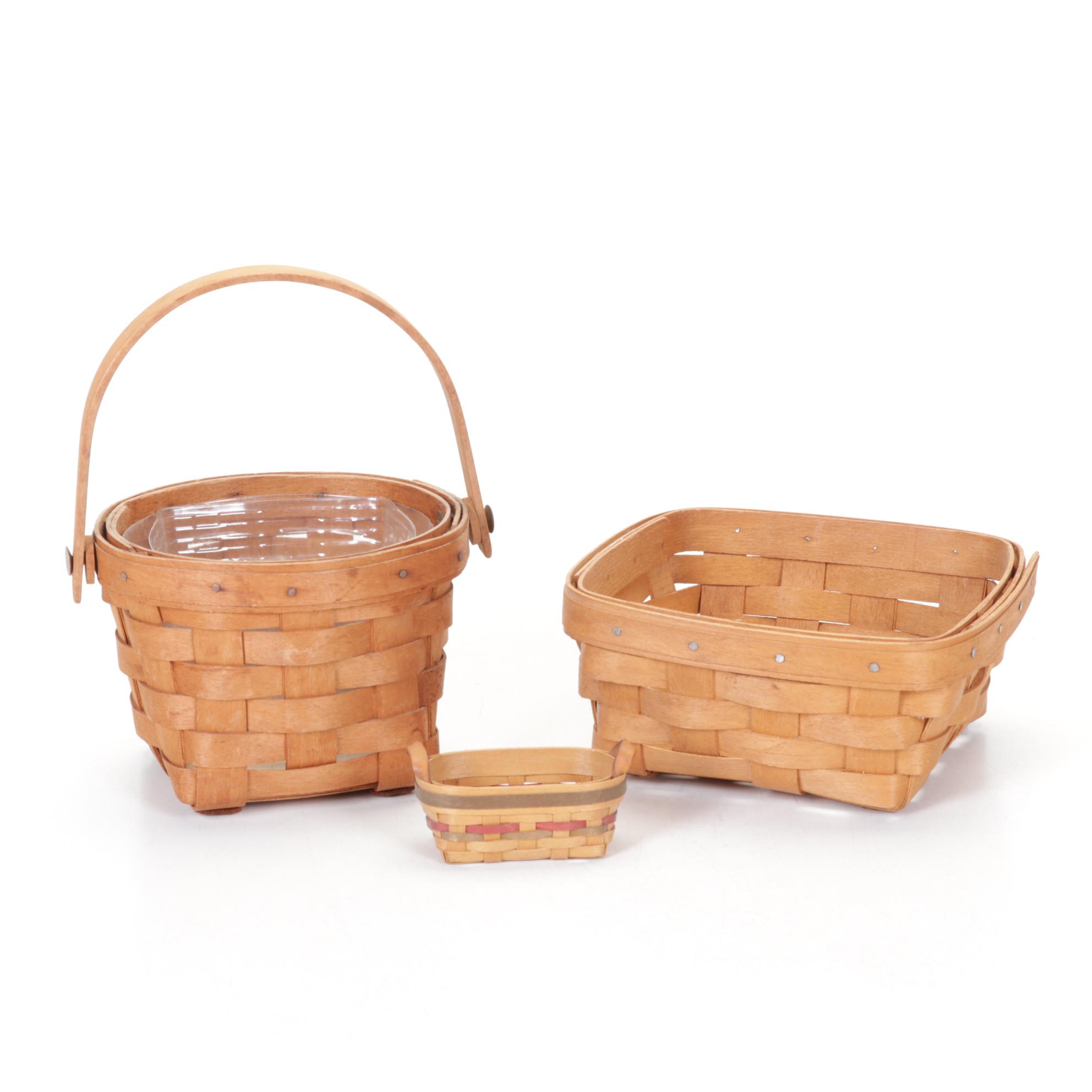 Longaberger Woven Maple Baskets Including Mini Basket and More, 1990s