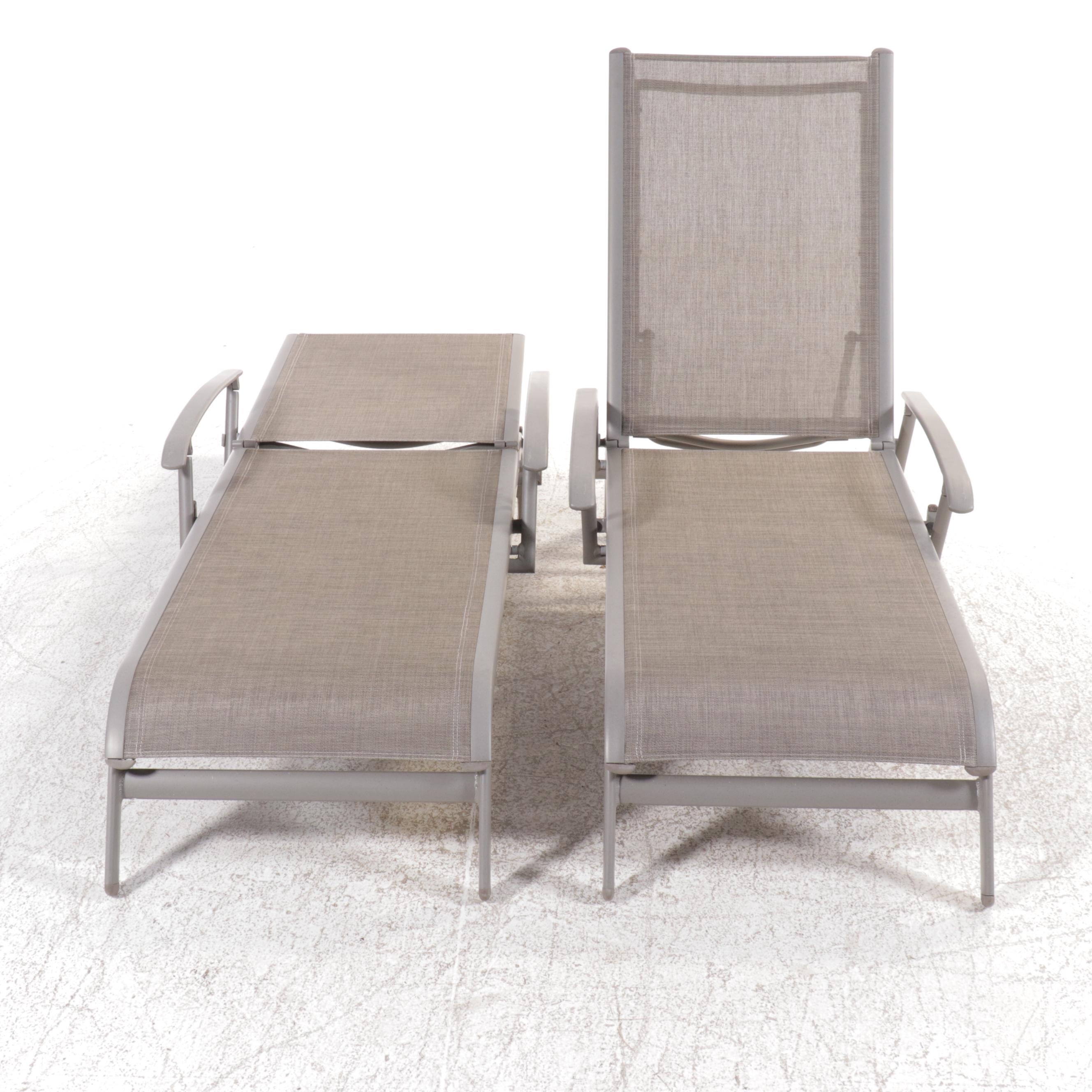 Pair of Mesh Patio Lounge Chairs