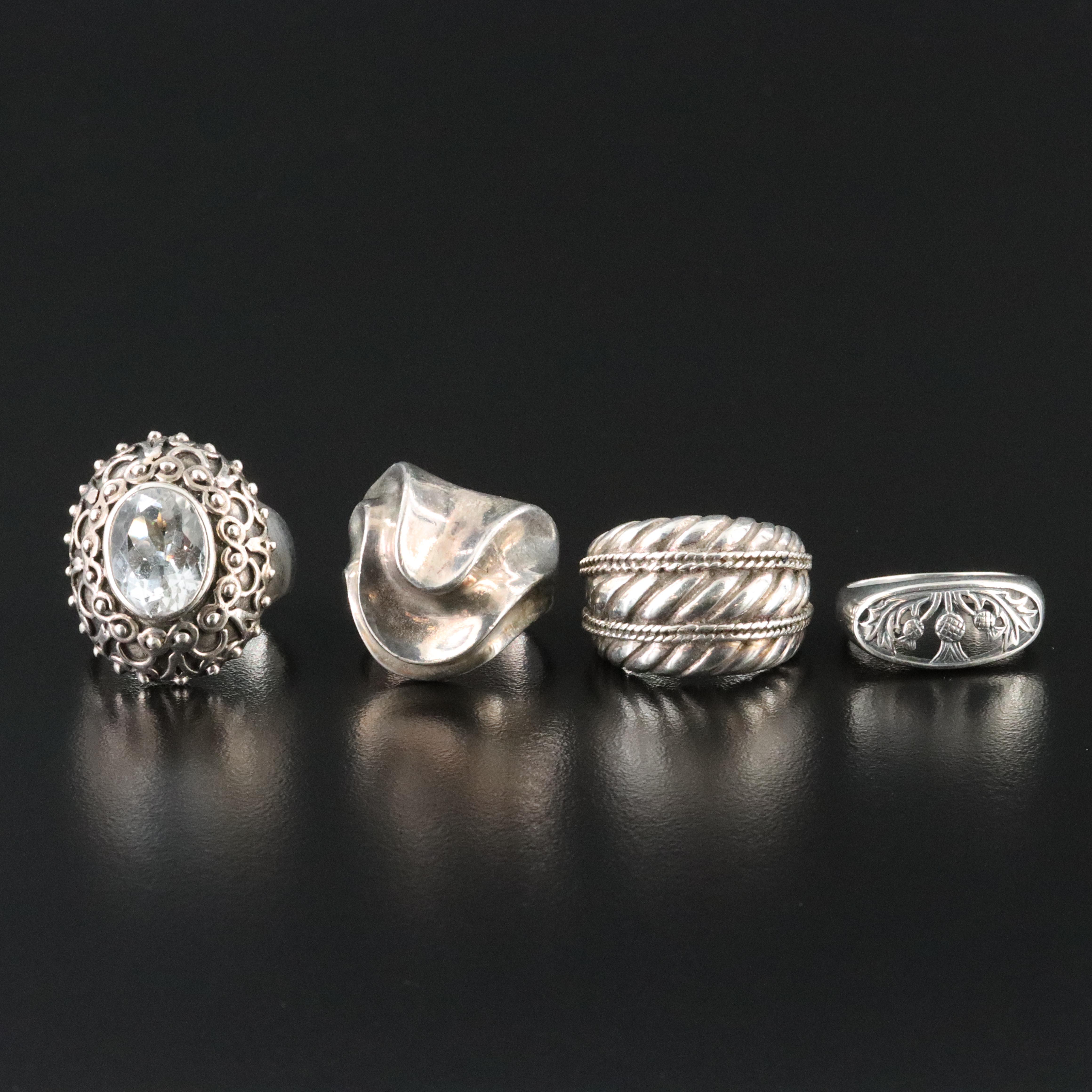Sterling Rock Crystal Ring Collection