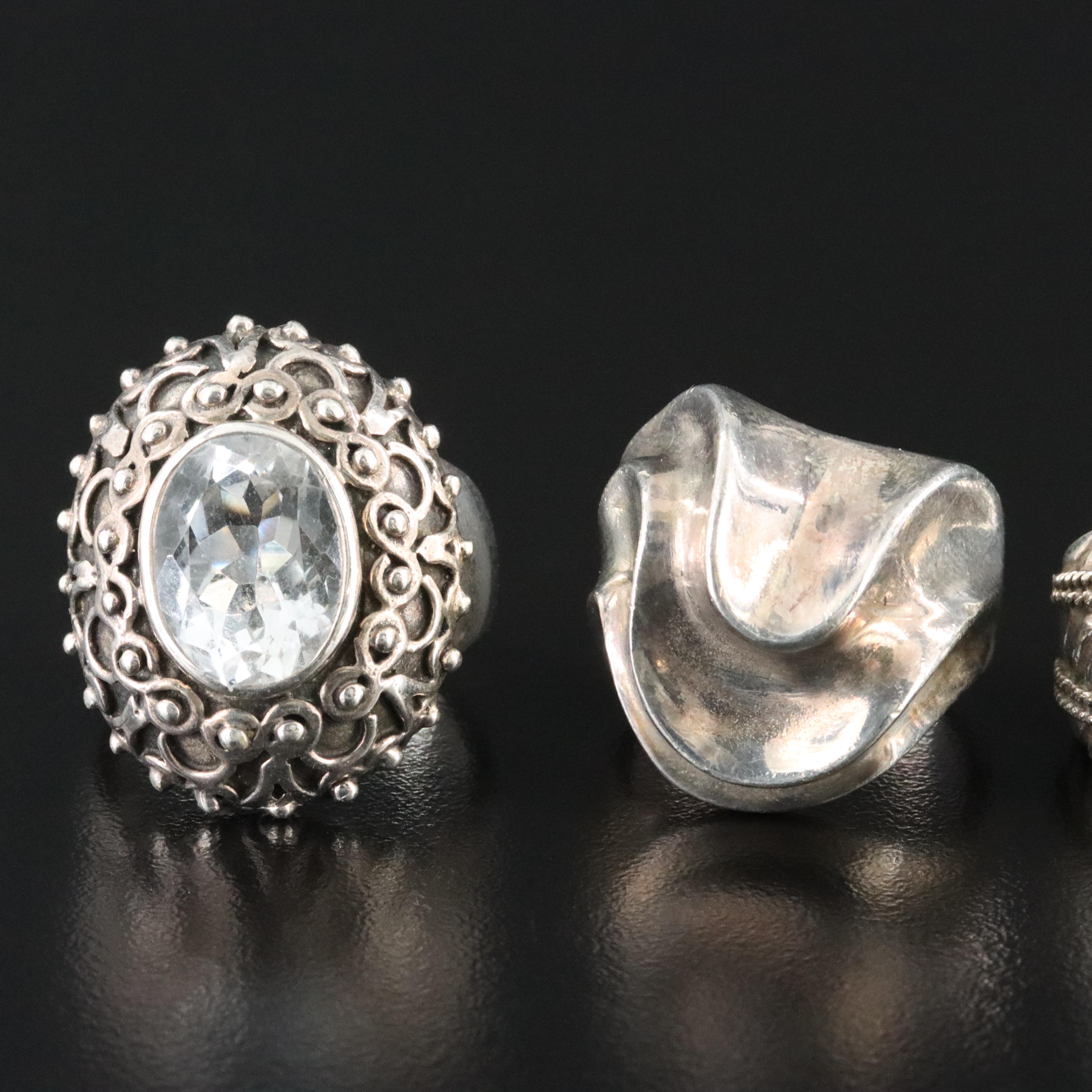 Sterling Rock Crystal Ring Collection