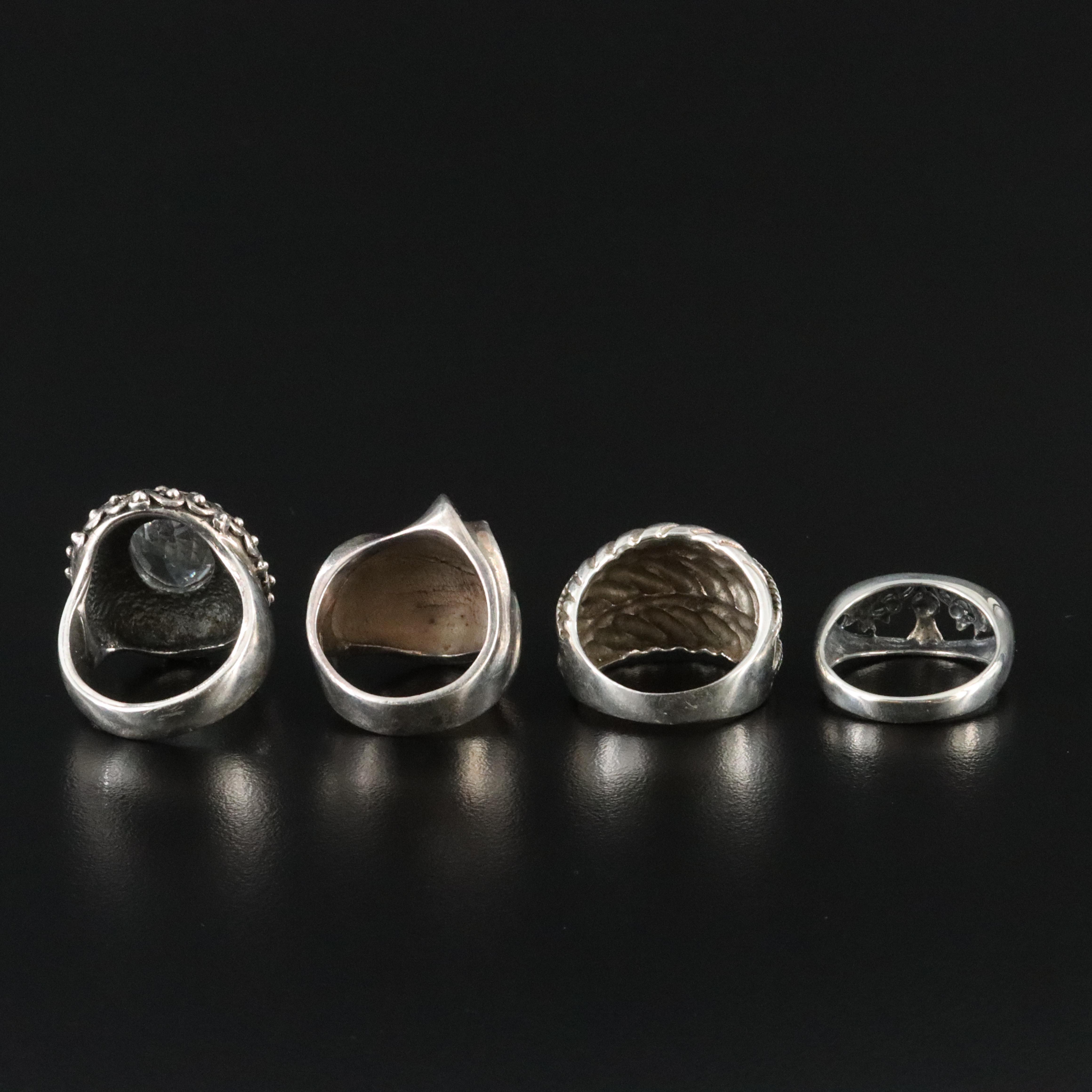 Sterling Rock Crystal Ring Collection
