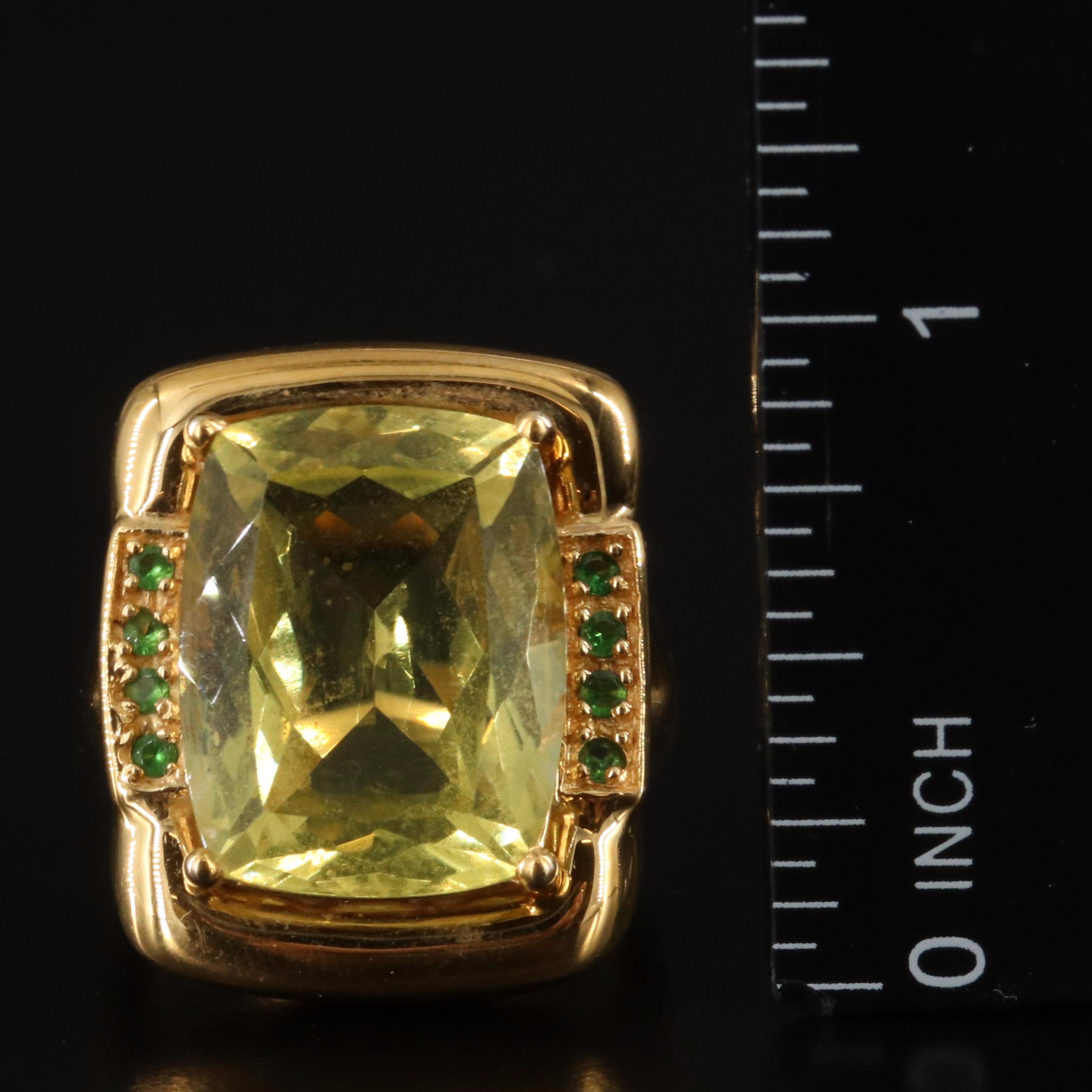 14K Electroformed Citrine and Diopside Ring