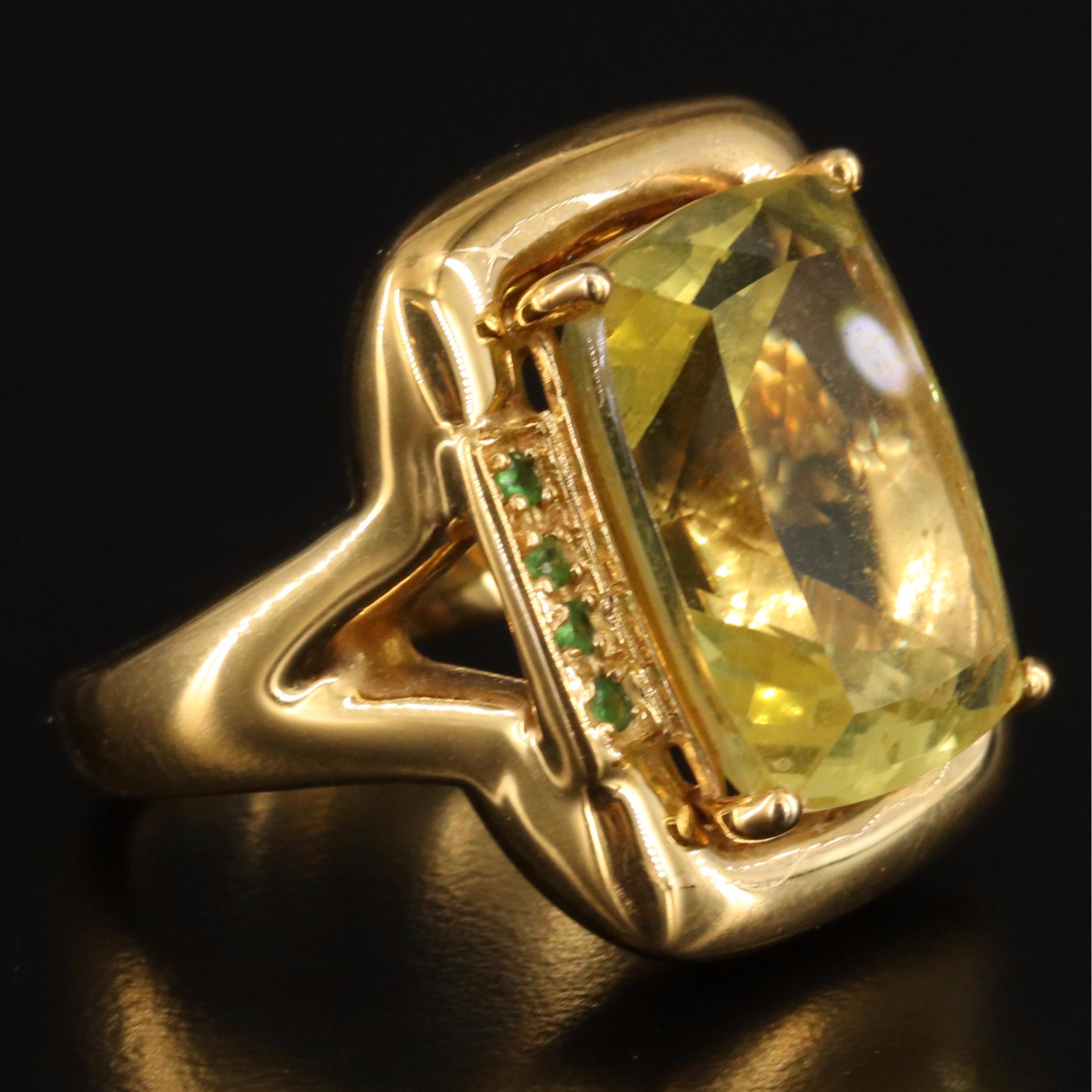 14K Electroformed Citrine and Diopside Ring