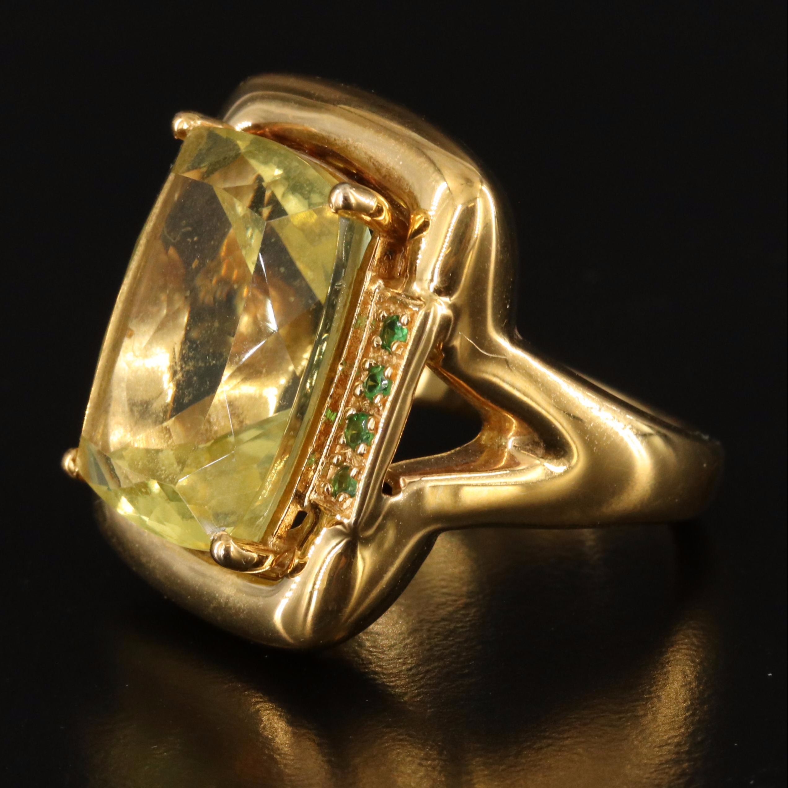 14K Electroformed Citrine and Diopside Ring