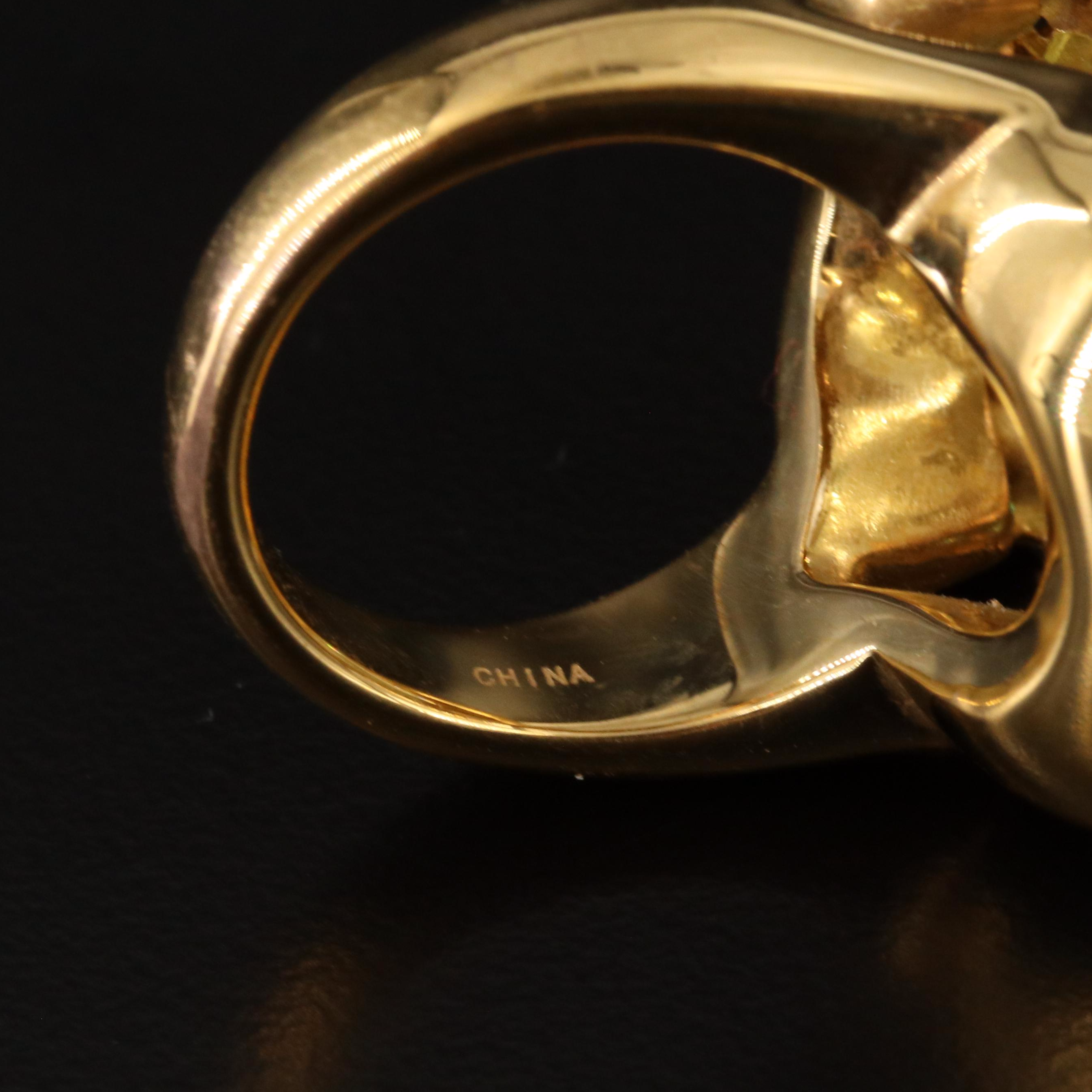 14K Electroformed Citrine and Diopside Ring