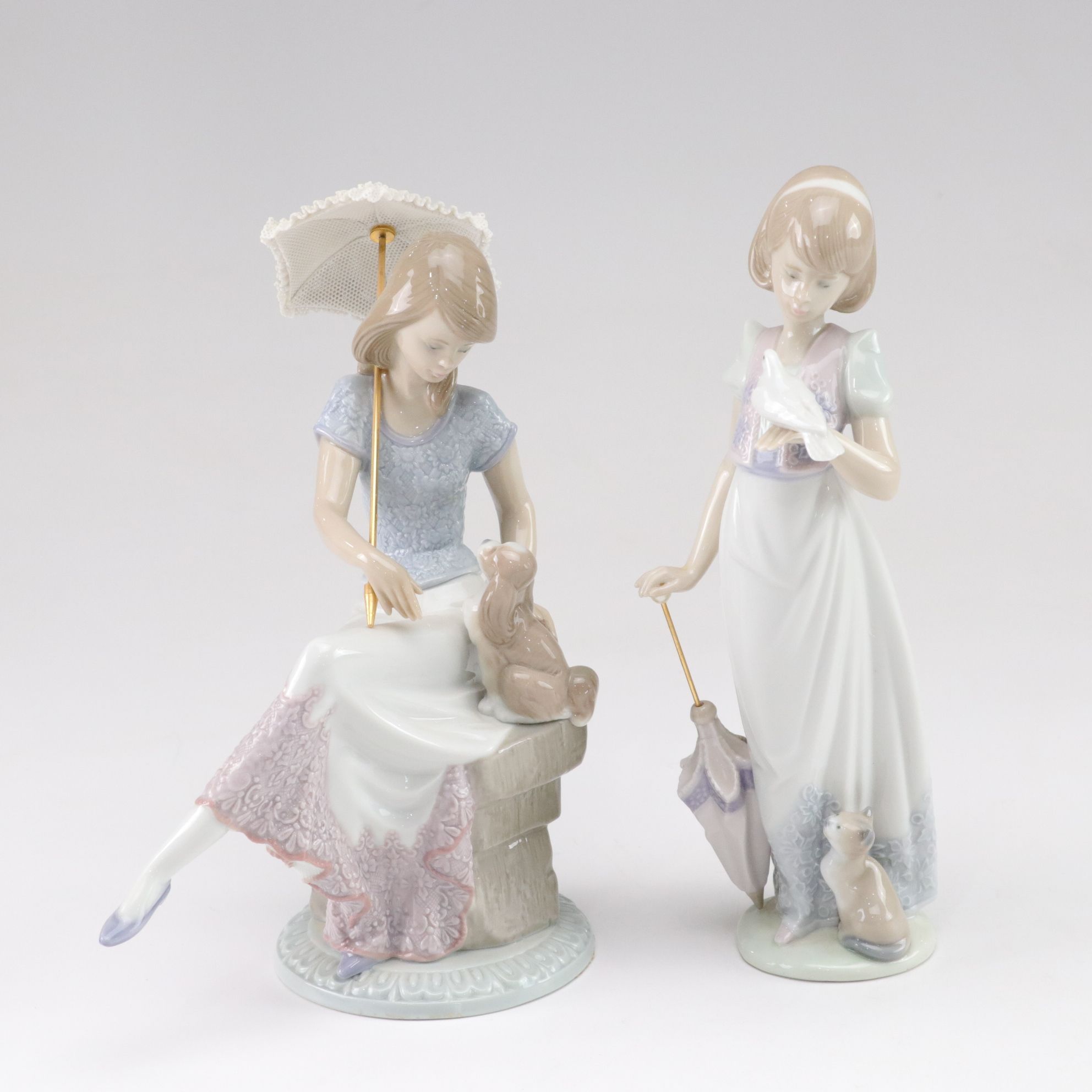 Lladró "Summer Stroll"  & "Picture Perfect" Porcelain Figurines