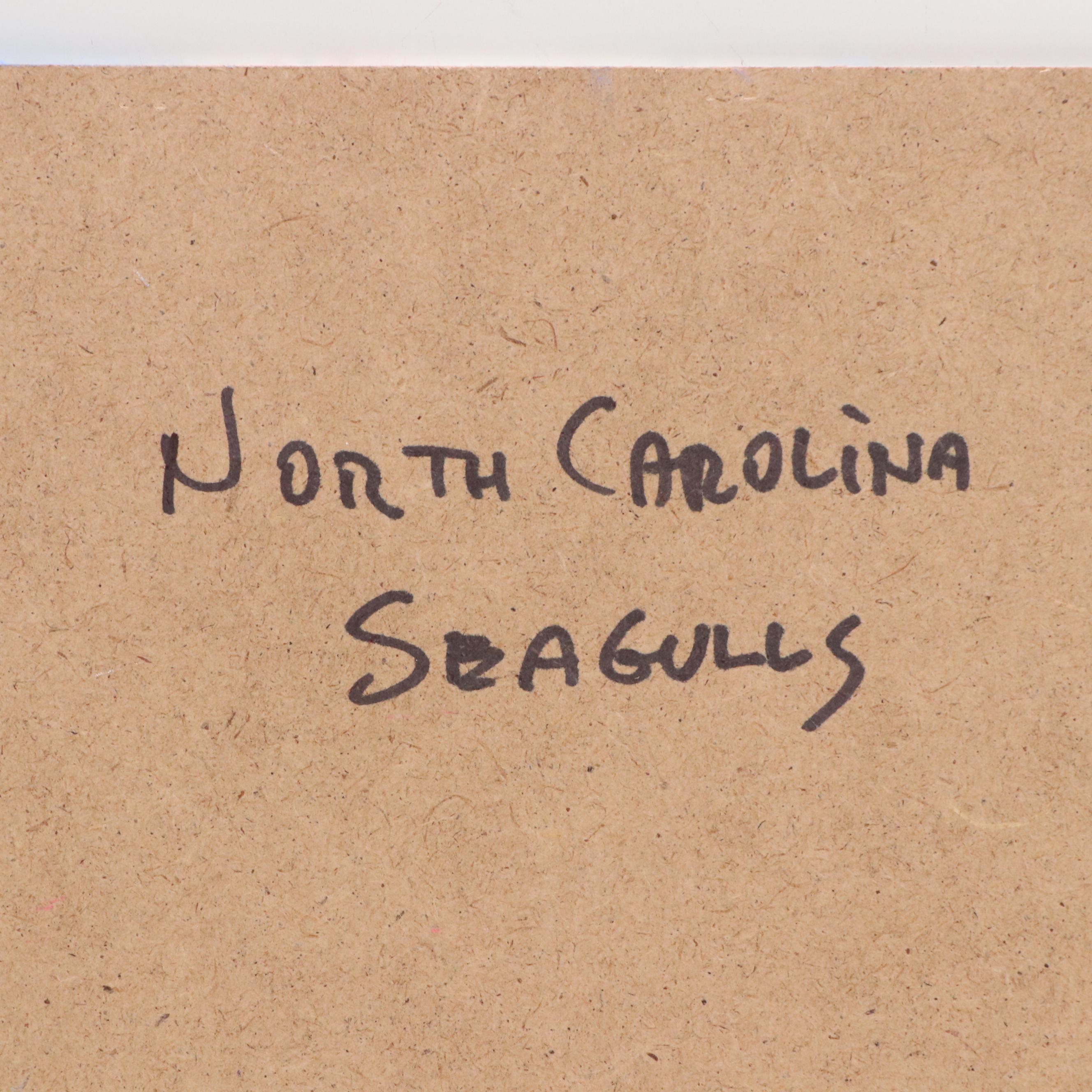 Nino Pippa Seascape Oil Painting "North Carolina Seagulls," 2019