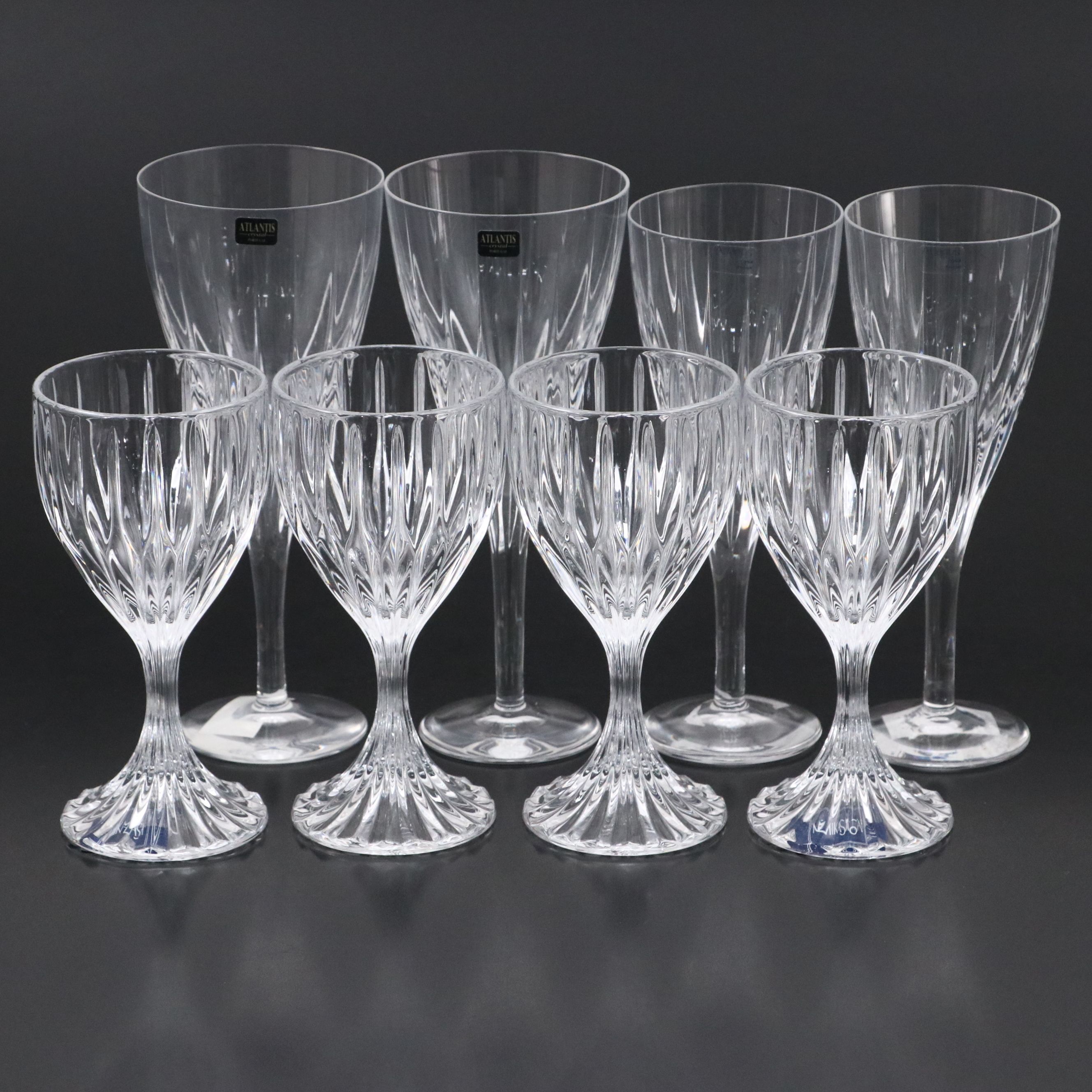 Atlantis "Fantasy" Crystal Glasses with Mikasa "Park Lane" Wine Glasses