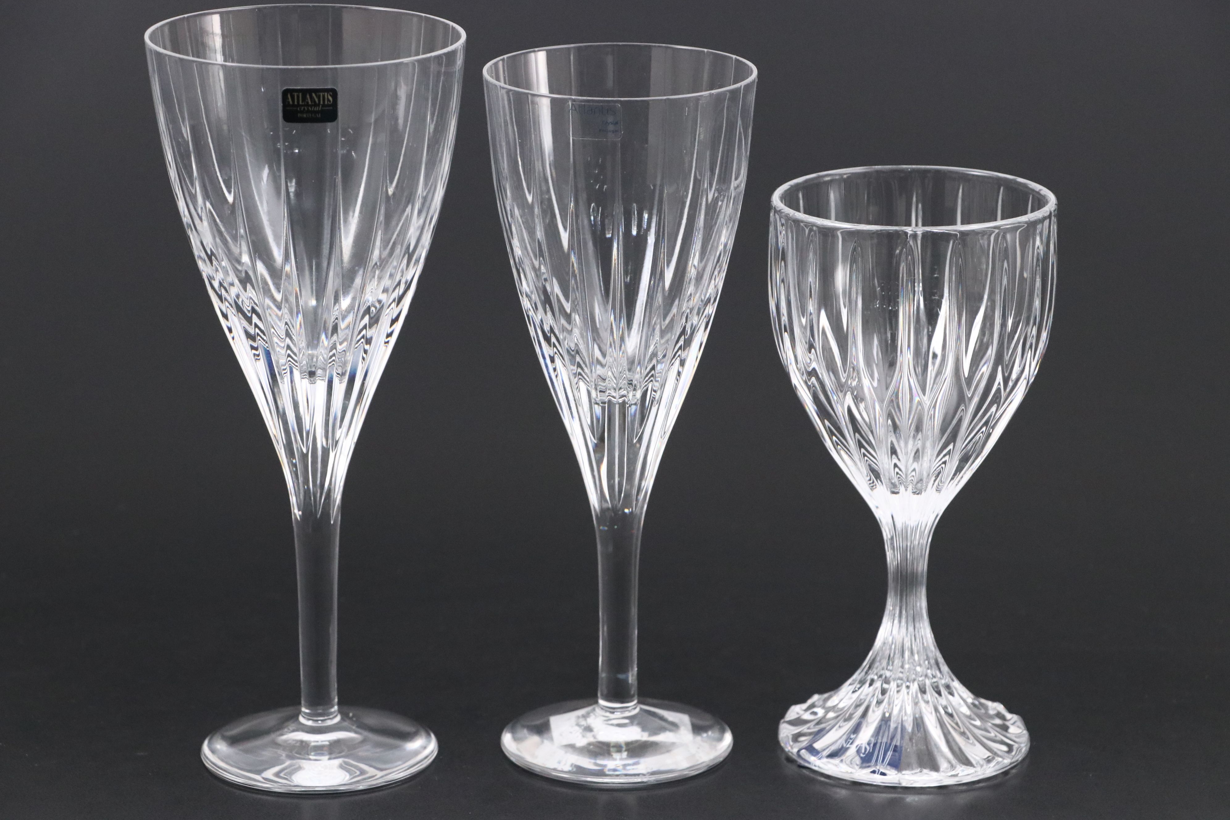 Atlantis "Fantasy" Crystal Glasses with Mikasa "Park Lane" Wine Glasses