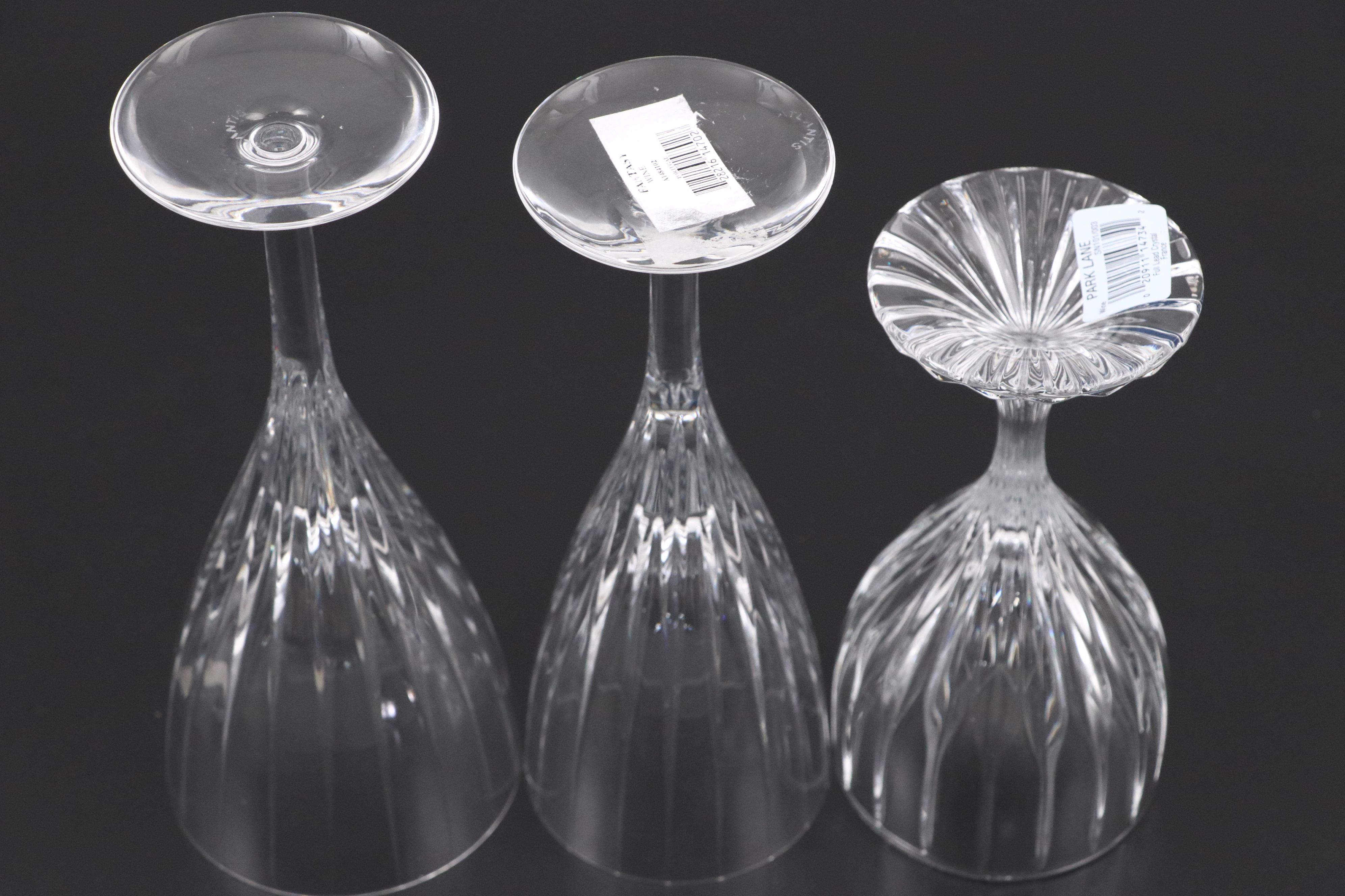 Atlantis "Fantasy" Crystal Glasses with Mikasa "Park Lane" Wine Glasses