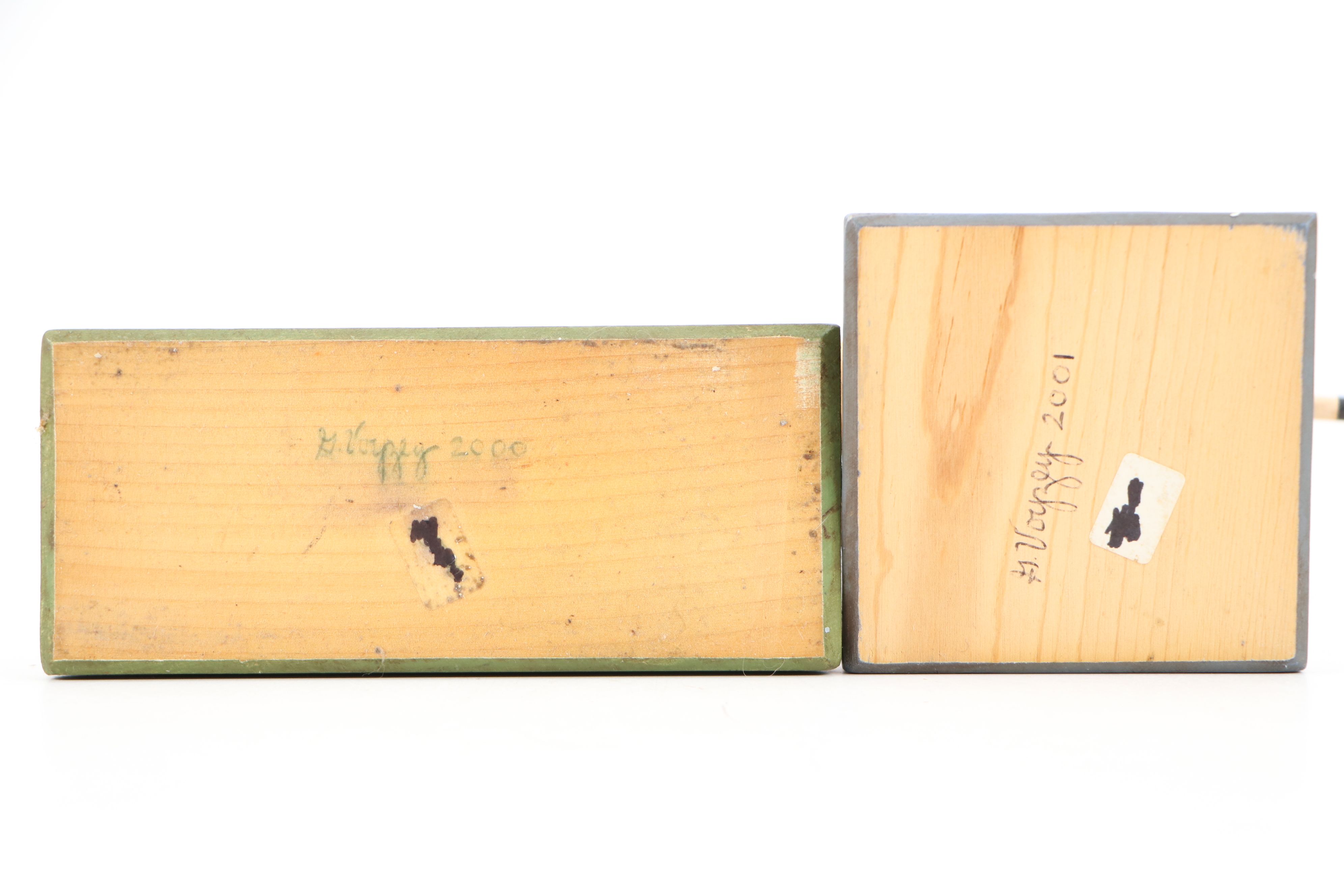 G. Voyzey Hand-Carved Folk Art Style Wooden Cow Figures