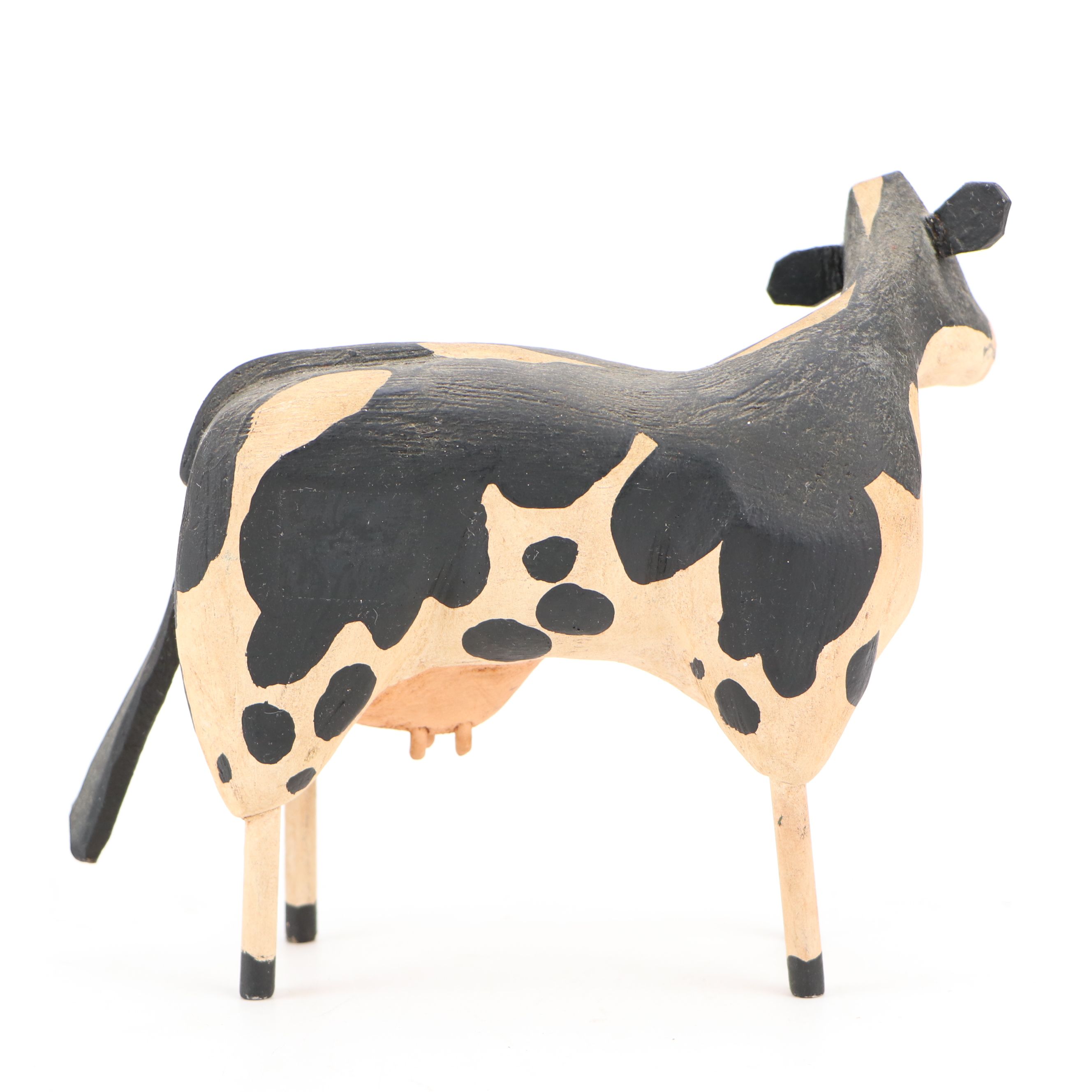 G. Voyzey Hand-Carved Folk Art Style Wooden Cow Figures
