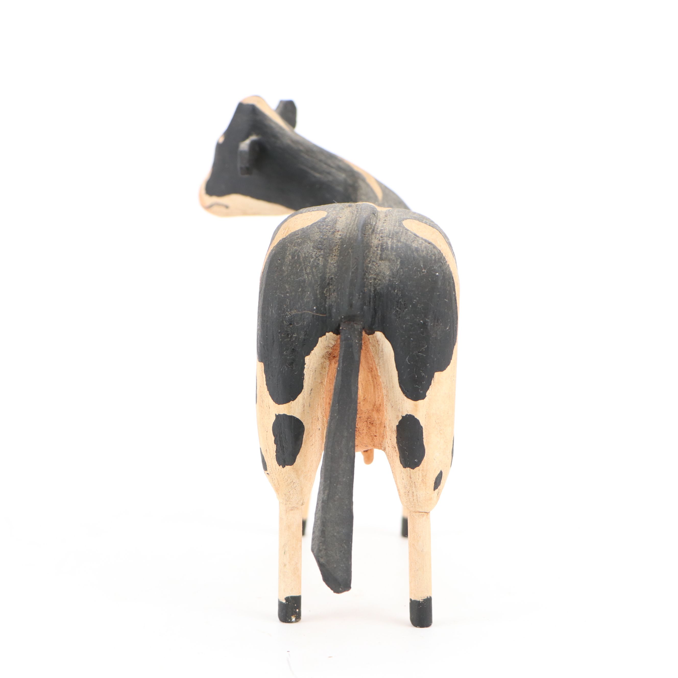 G. Voyzey Hand-Carved Folk Art Style Wooden Cow Figures
