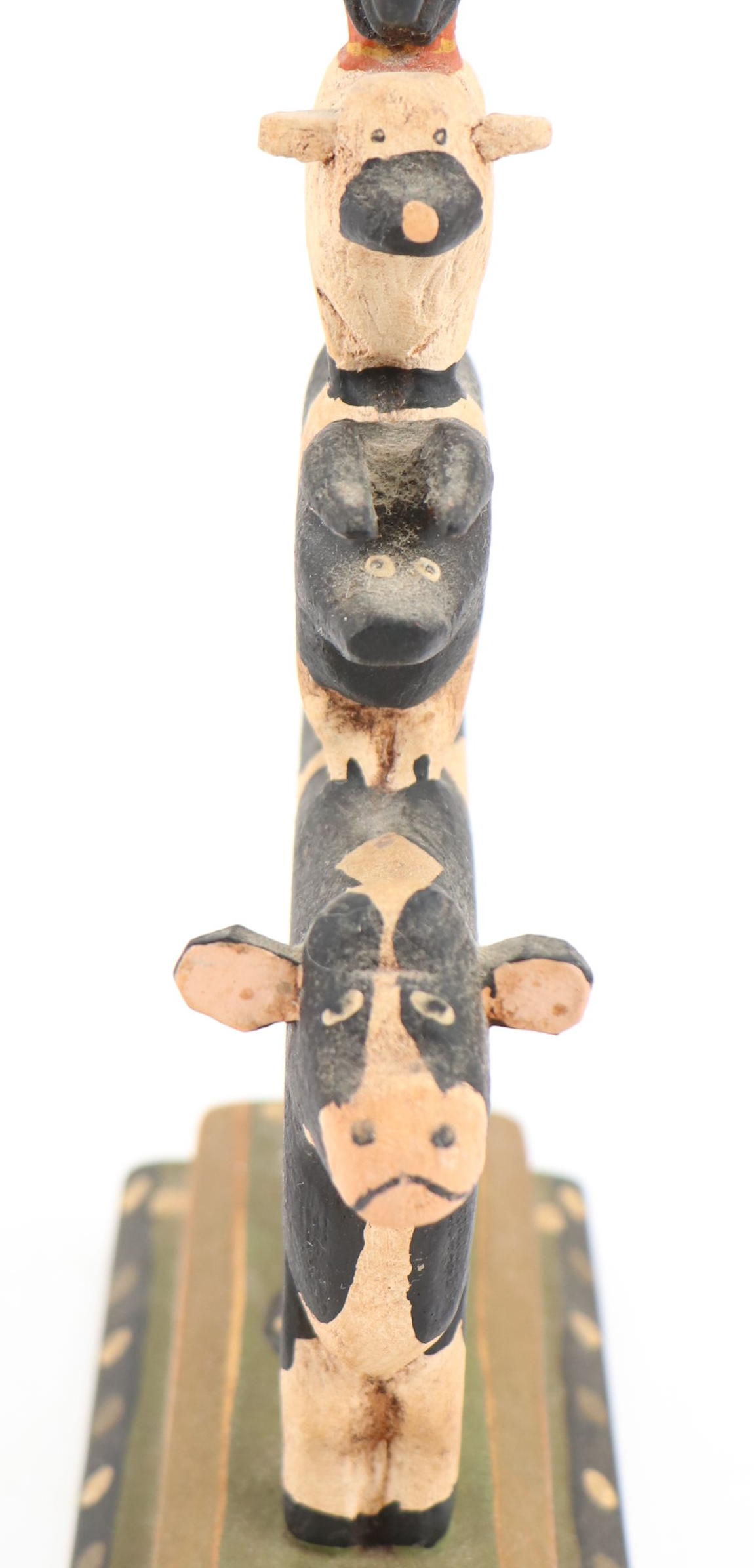 G. Voyzey Hand-Carved Folk Art Style Wooden Cow Figures
