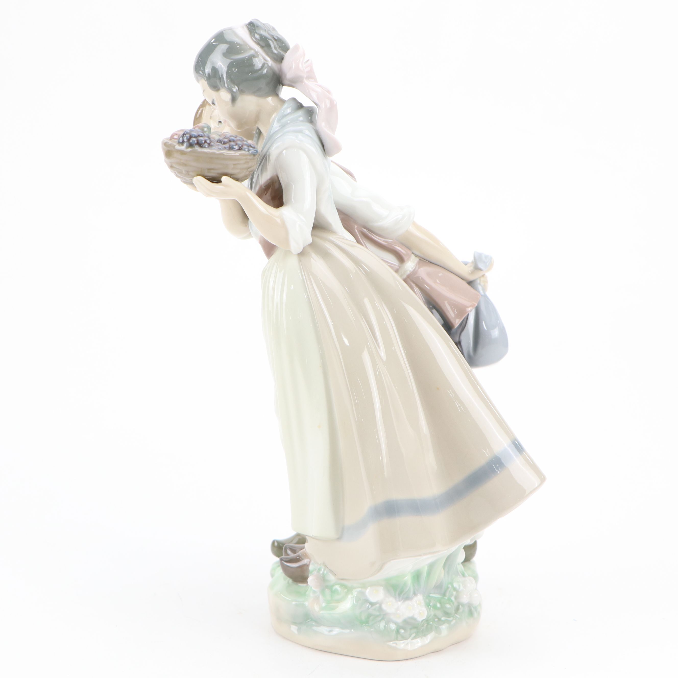 Lladró "Children with Basket of Fruit" with Bing & Grøndahl Porcelain Figurines
