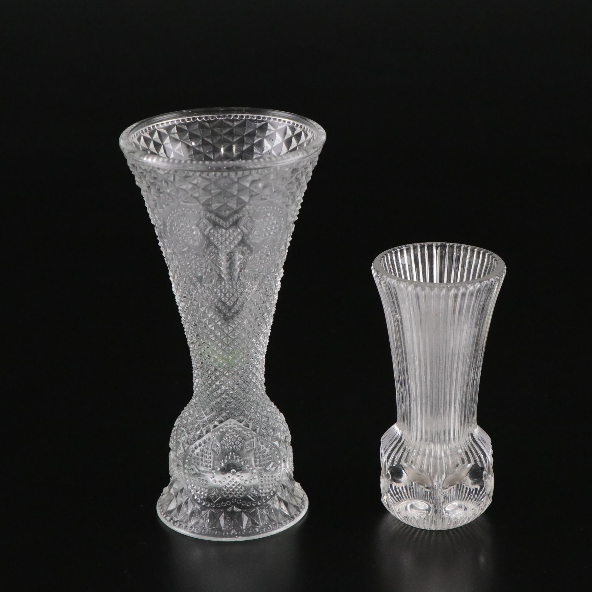 Glassware with Avon, Cambridge "Rose Point" and Tiffin "Cherokee Rose"