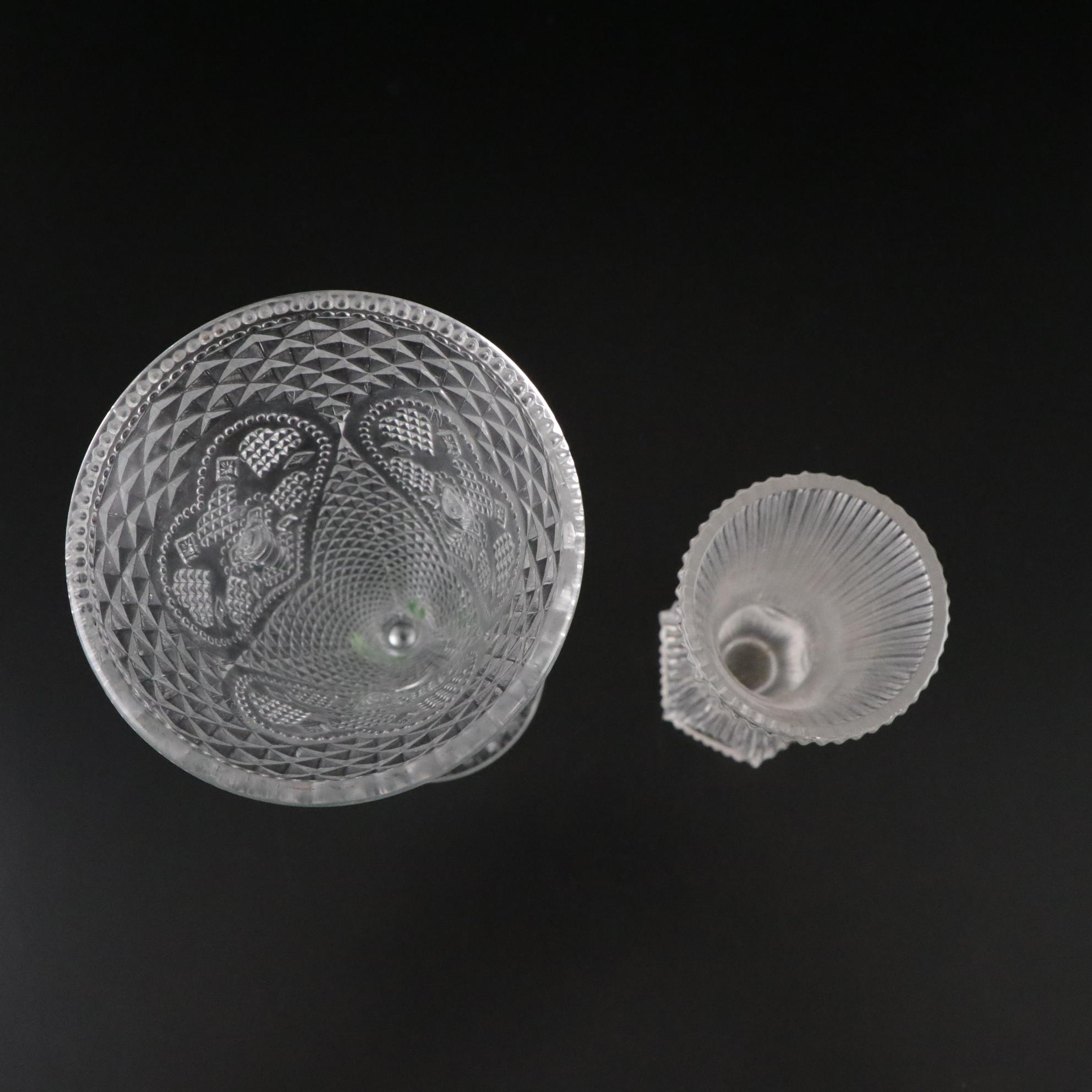 Glassware with Avon, Cambridge "Rose Point" and Tiffin "Cherokee Rose"